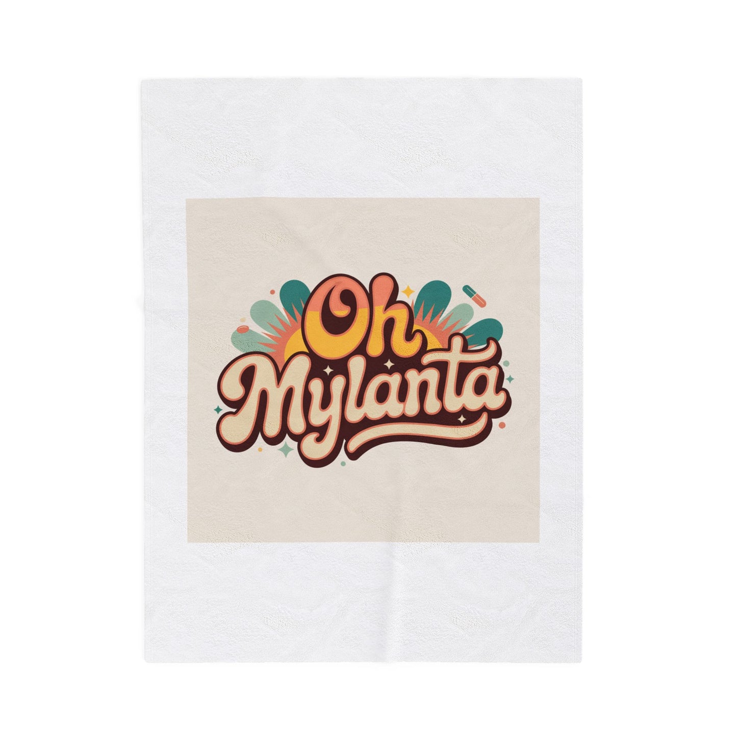 Oh Mylanta Retro Script Velveteen Plush Blanket