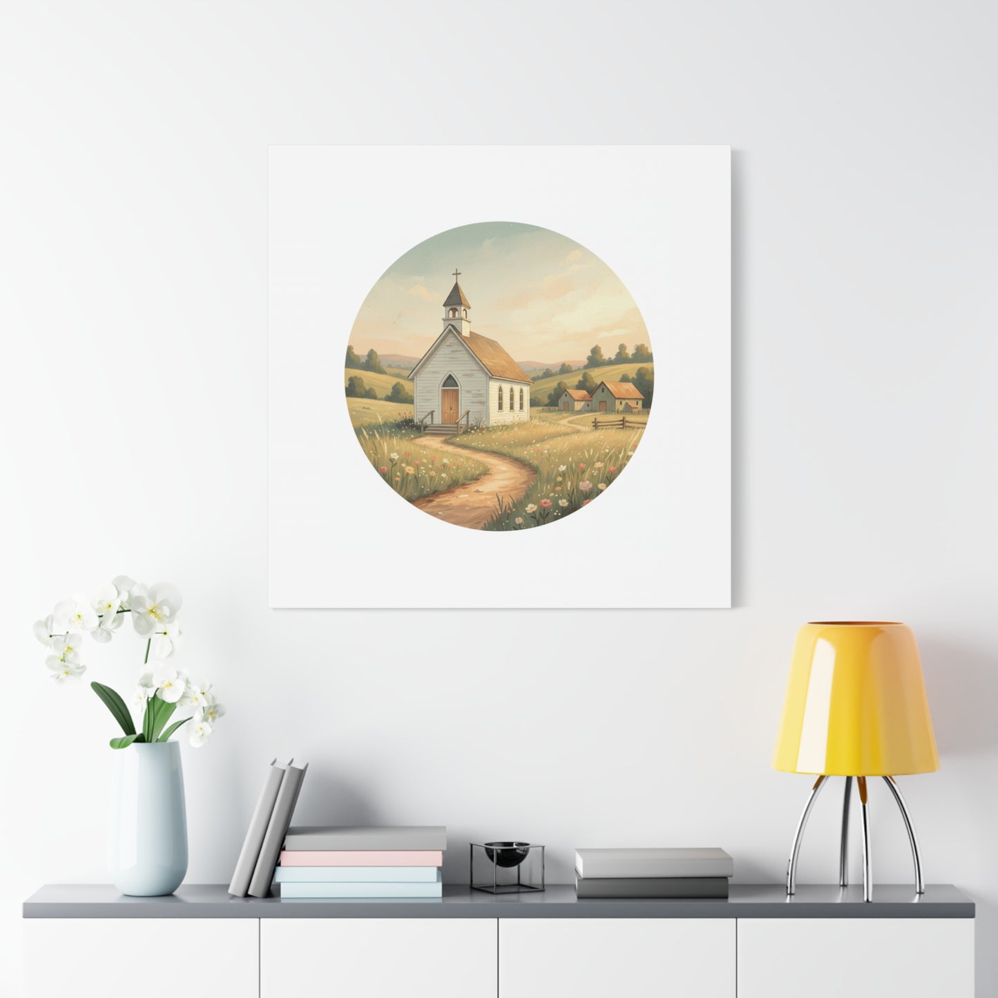 Country Church Matte Canvas, Stretched, 1.25"