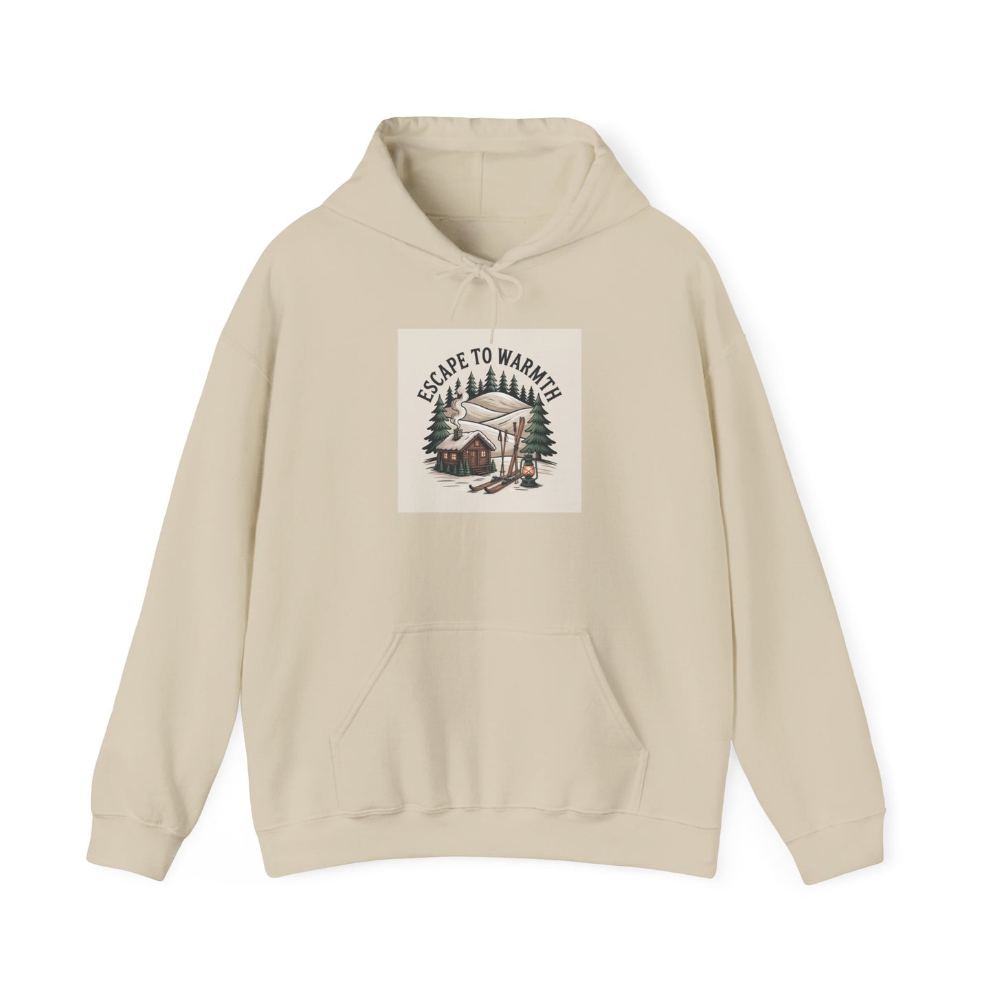 Escape to Warmth Cabin Hoodie | cozy lodge aesthetic, pine tree sweatshirt