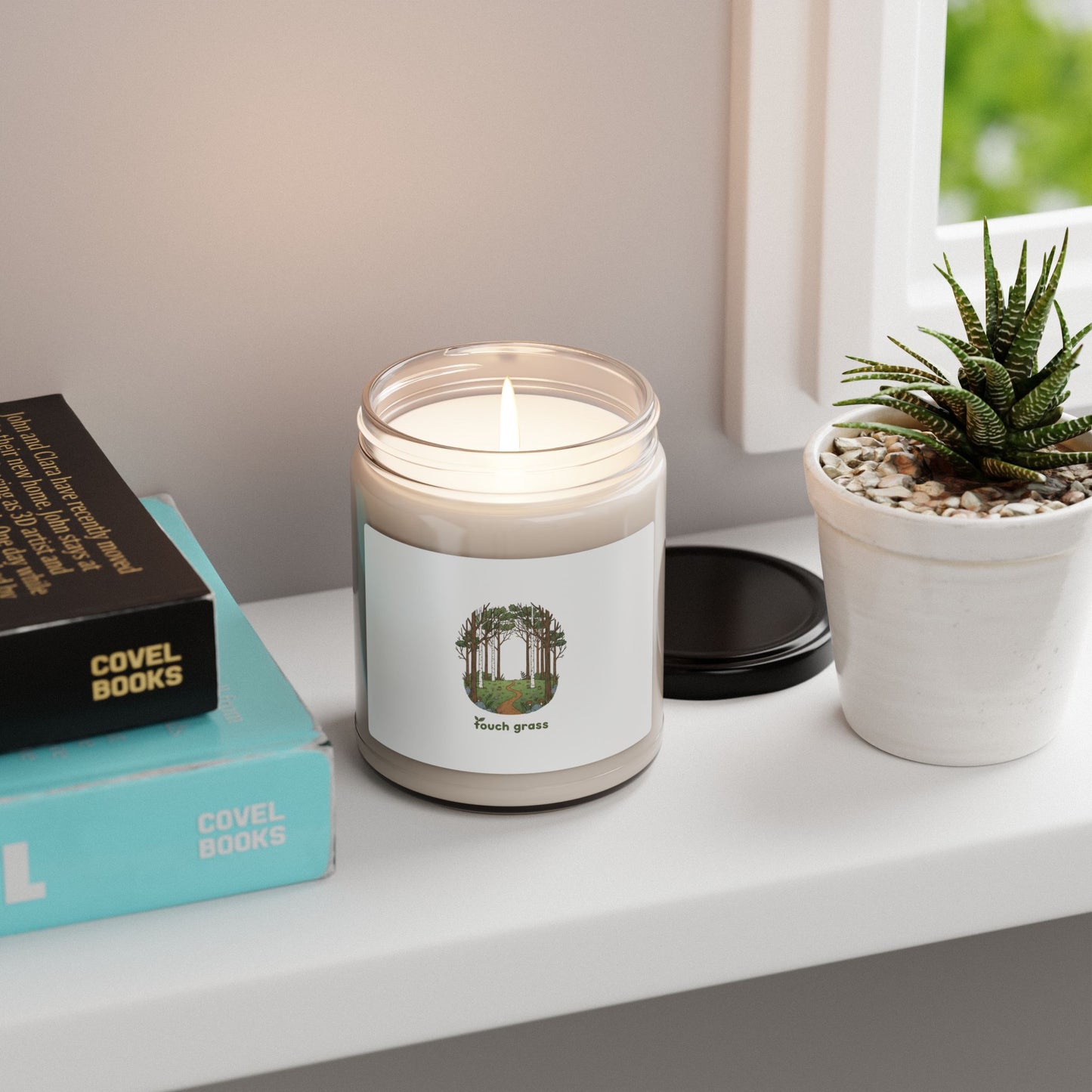 Mossy Woodland Circle candle | Goblincore mushroom aesthetic soy jar