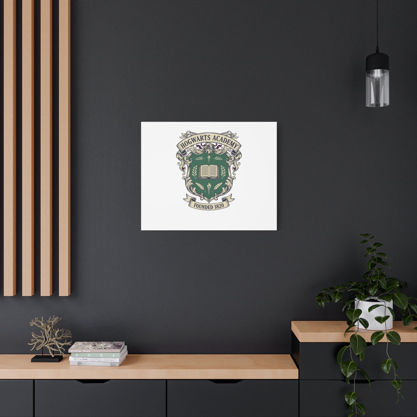Hogwarts Ivy-Style Emblem Canvas | vintage club logo, old money crest
