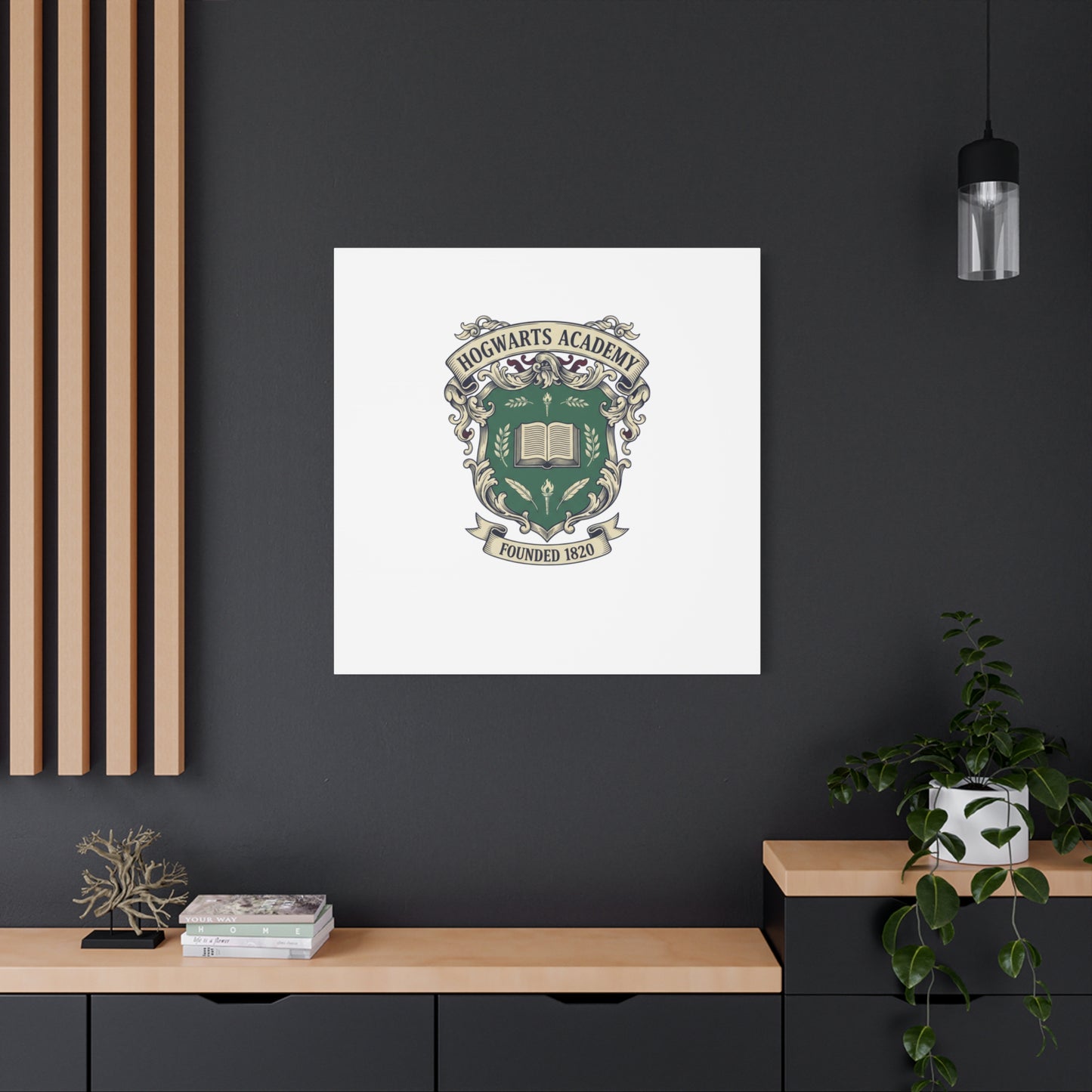 Hogwarts Ivy-Style Emblem Canvas | vintage club logo, old money crest