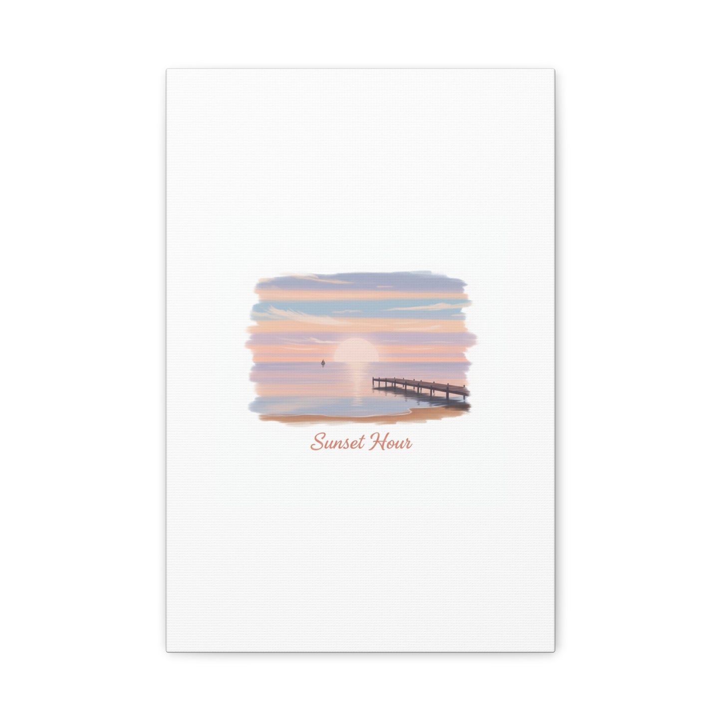 Sunset Hour Canvas, Matte Stretched 1.25" | Minimal Luxe Gold Accent
