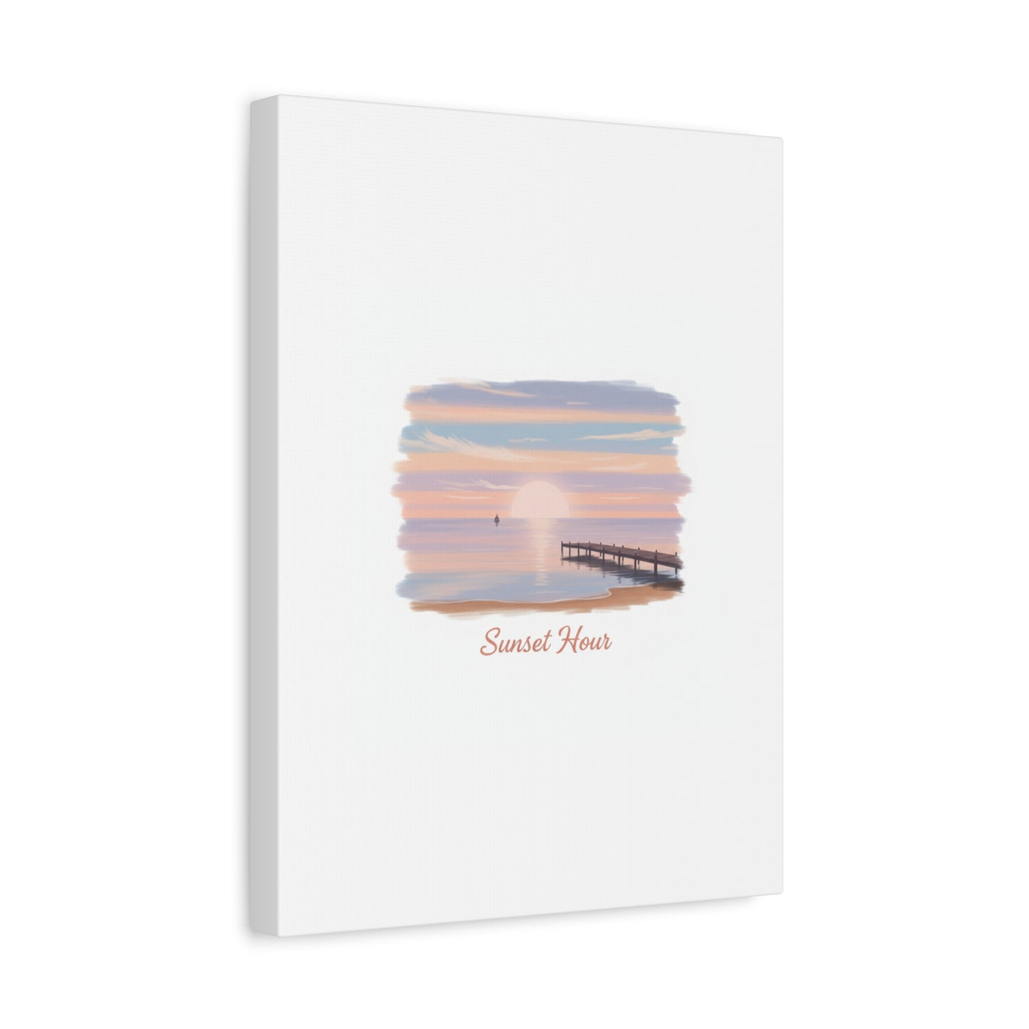 Sunset Hour Canvas, Matte Stretched 1.25" | Minimal Luxe Gold Accent