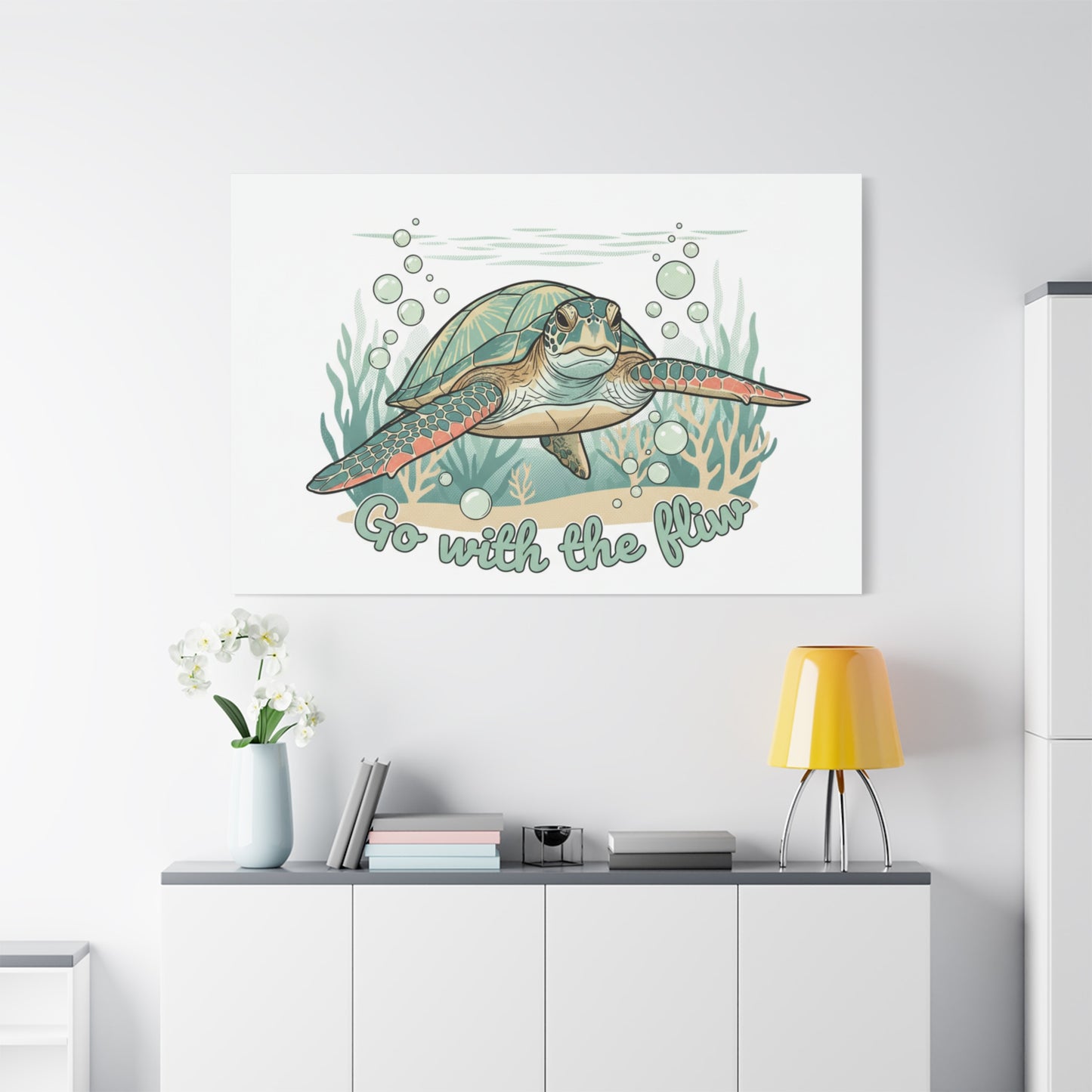 Go with the Flow Turtle Canvas
