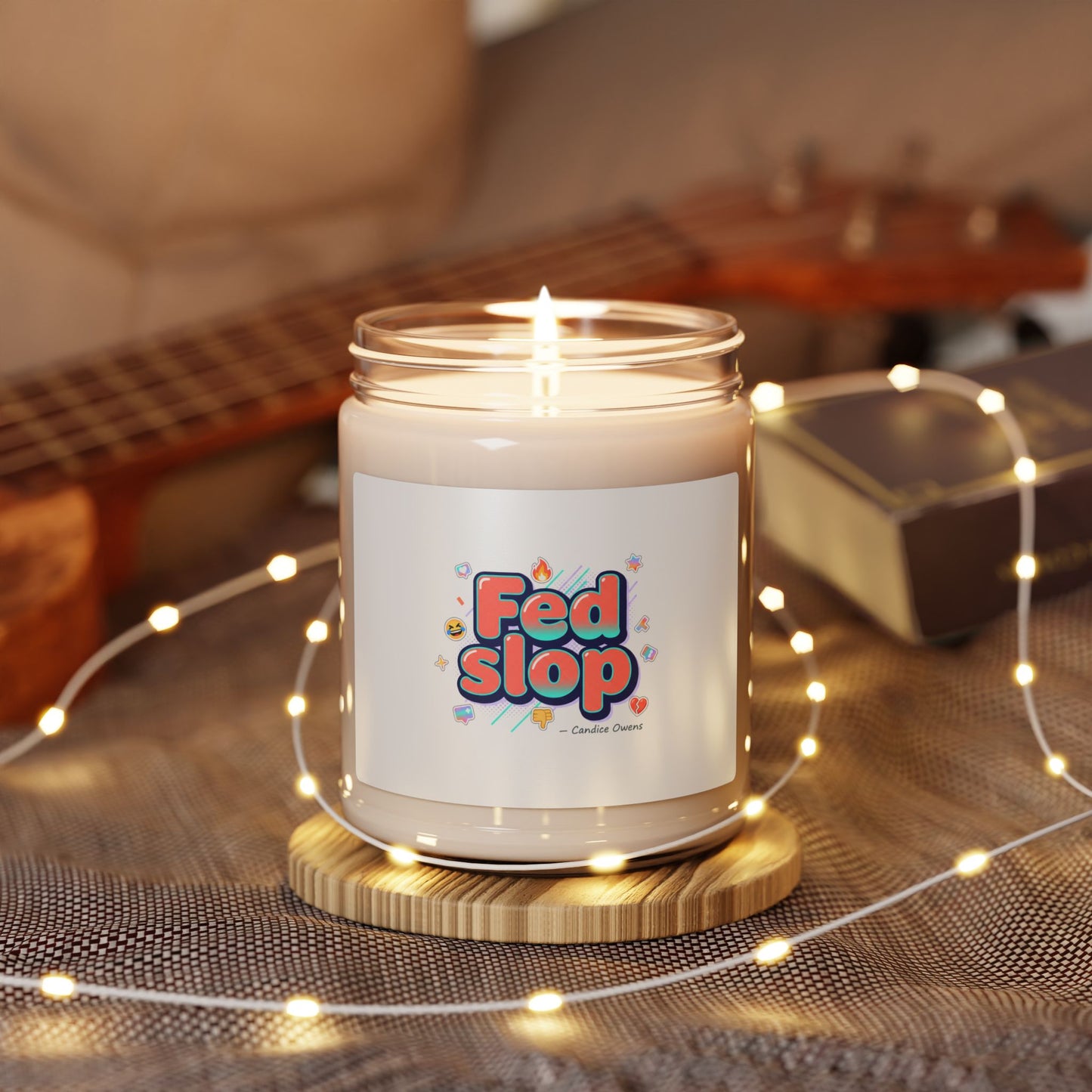 Fed Slop Candle, Soy Jar | Gen-Z Slang, Meme Typography
