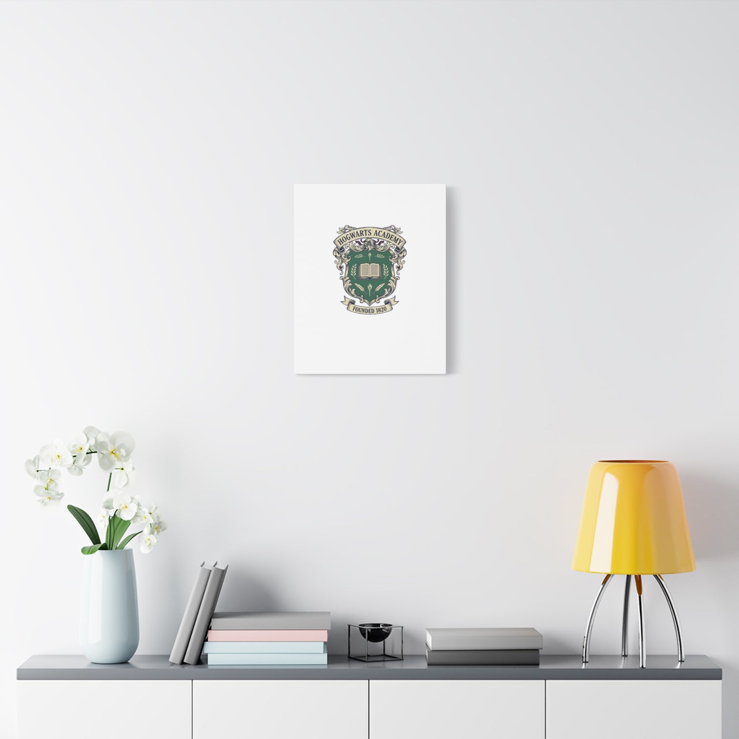 Hogwarts Ivy-Style Emblem Canvas | vintage club logo, old money crest