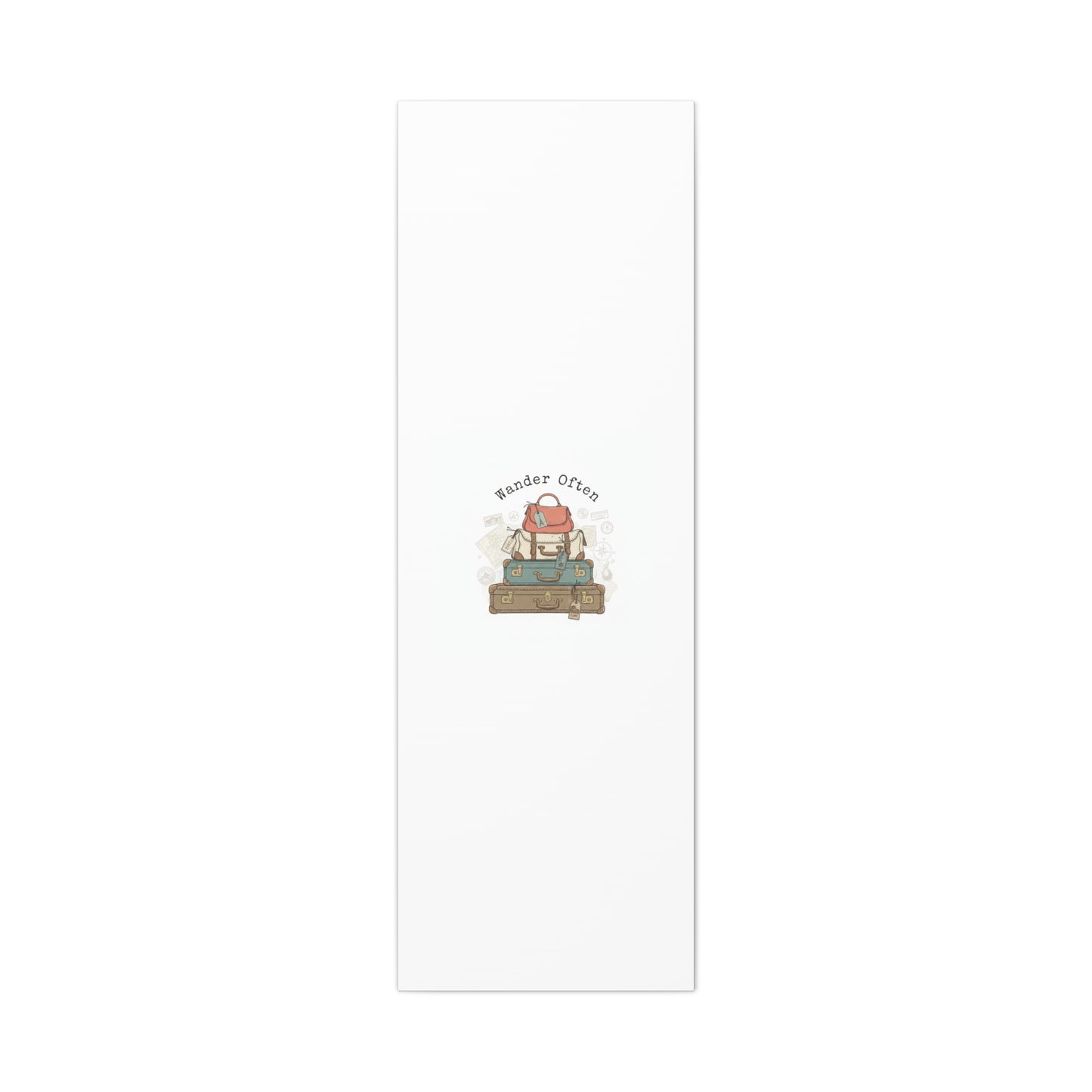 Wander Often Vintage Luggage Stack Canvas, travel stamps | passport stamp wanderlust