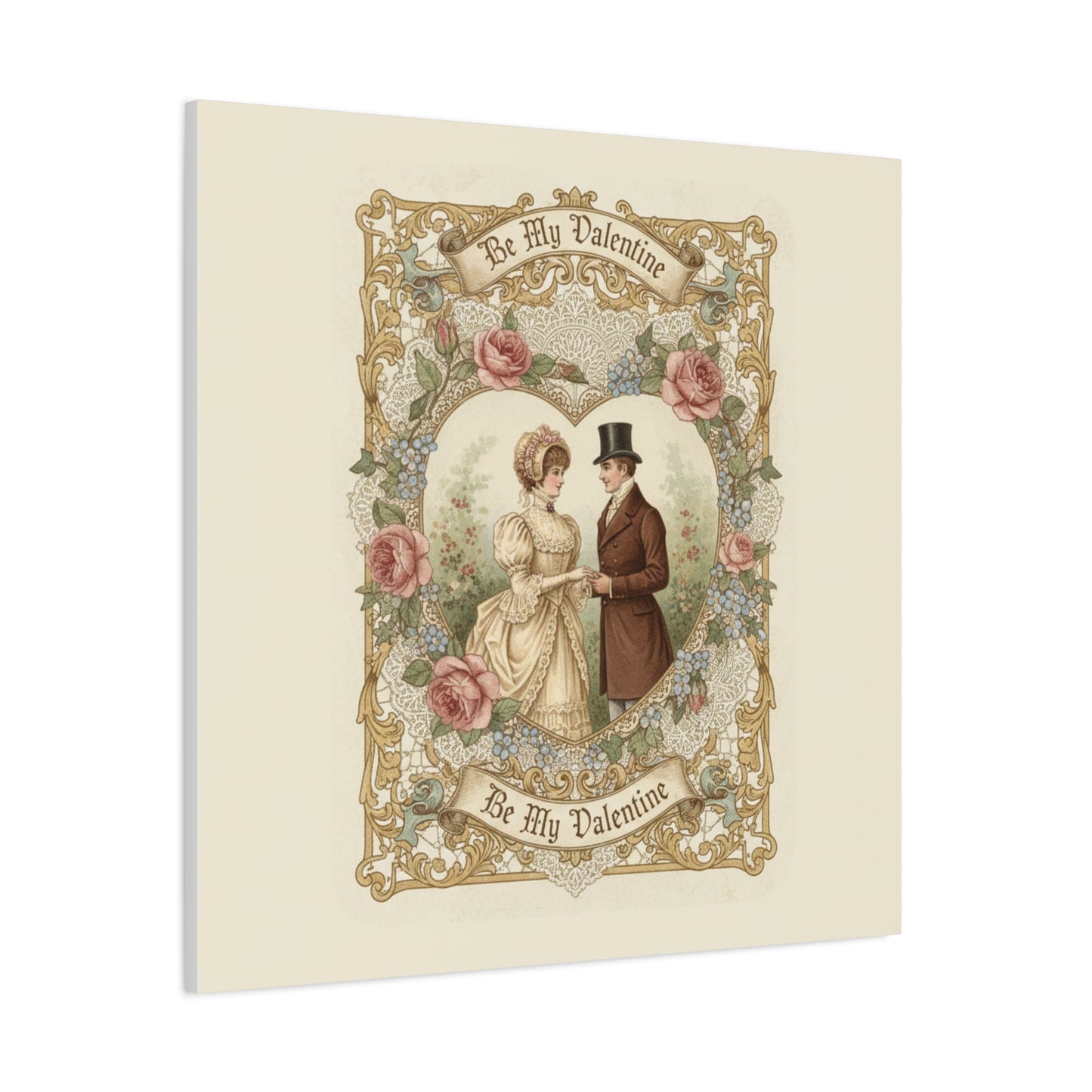 Victorian Valentine Print Canvas | Retro Americana, Vintage Romance