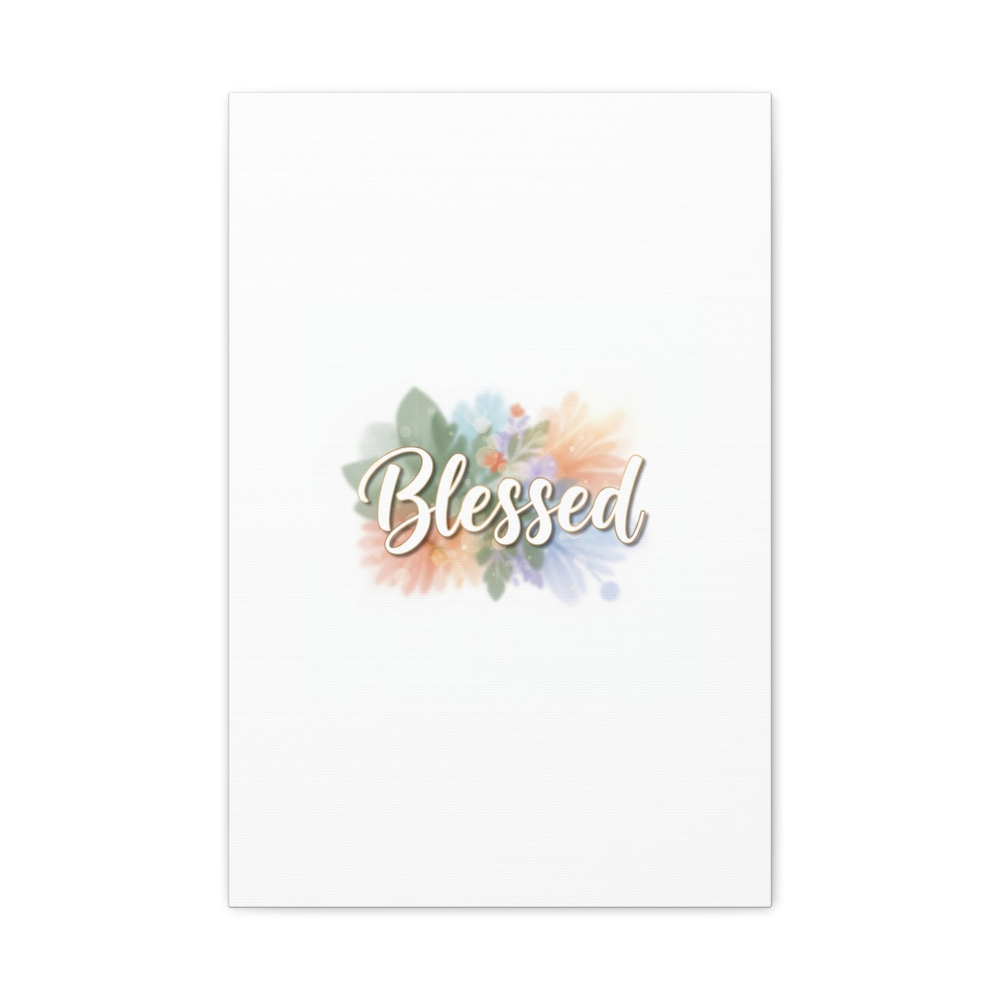 Blessed Floral Script Canvas