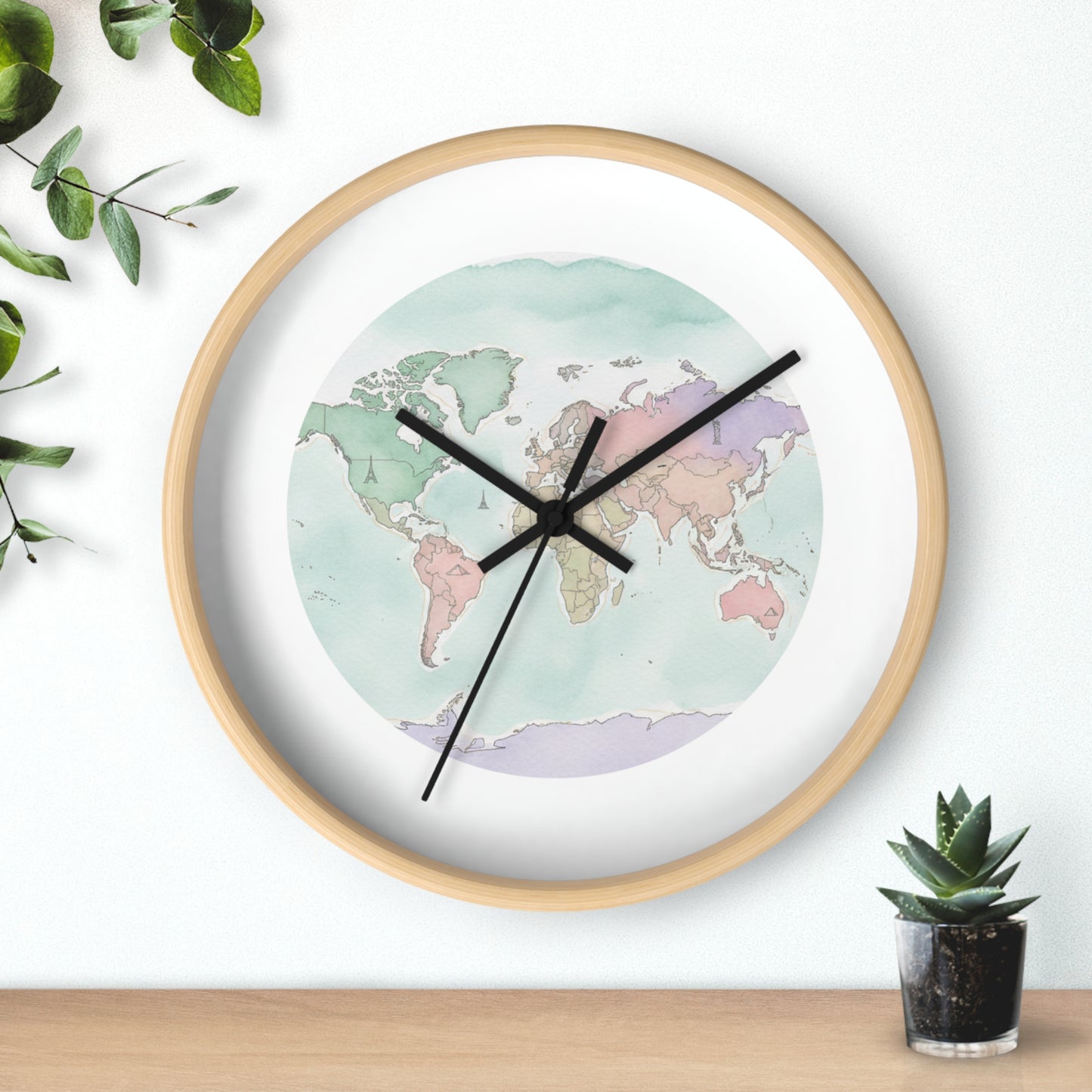 Wall Clock--World map