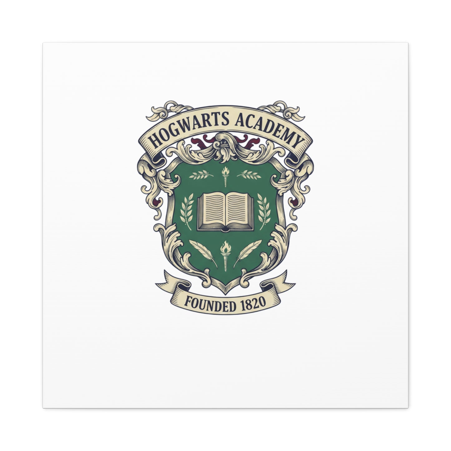 Hogwarts Ivy-Style Emblem Canvas | vintage club logo, old money crest