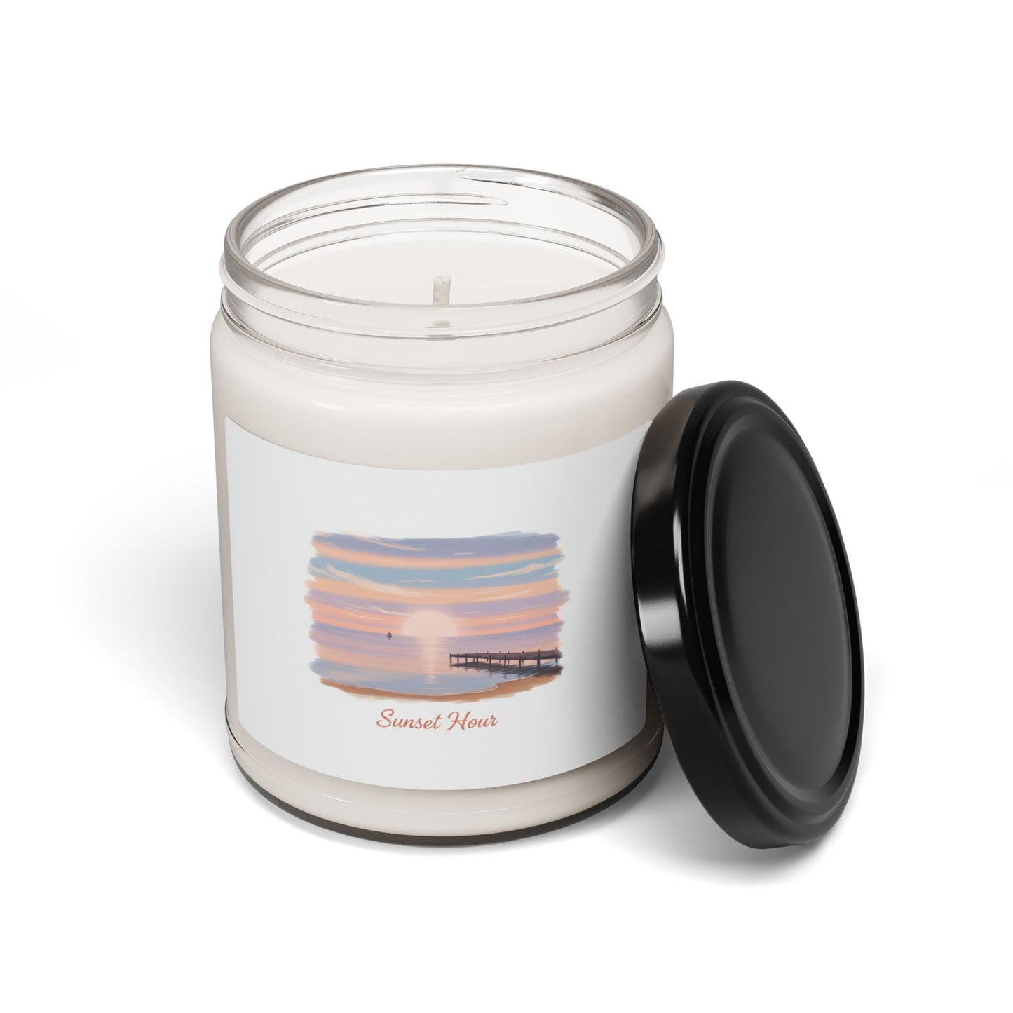 Sunset Hour Candle | Soy Jar, Minimal Luxe Gold Typography
