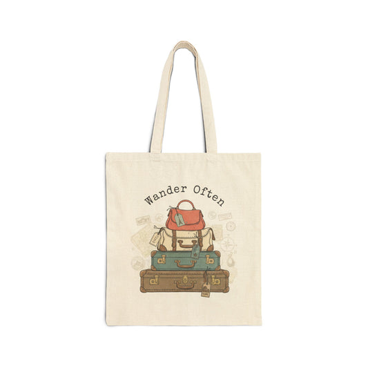 Wanderlust suitcase theme Tote | Retro Travel Postcard, Vintage Travel Stamps