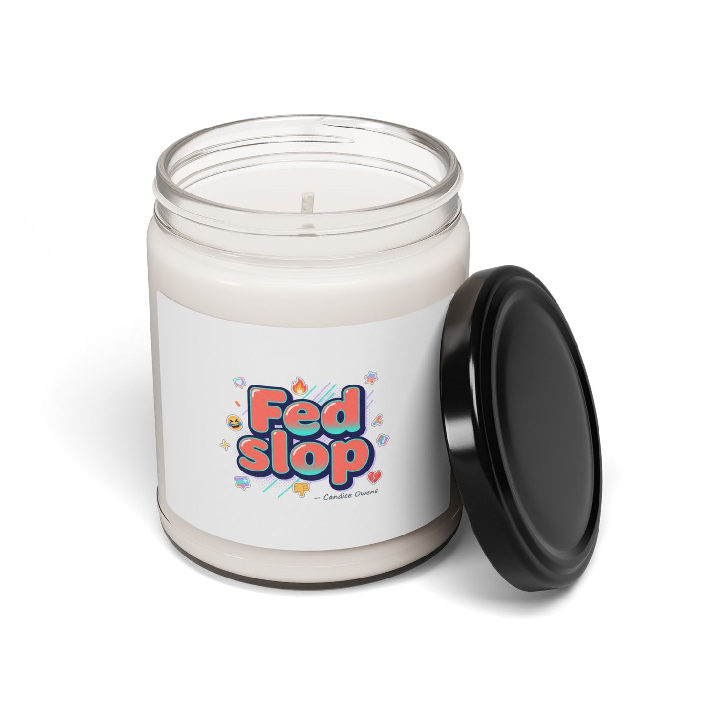 Fed Slop Candle, Soy Jar | Gen-Z Slang, Meme Typography
