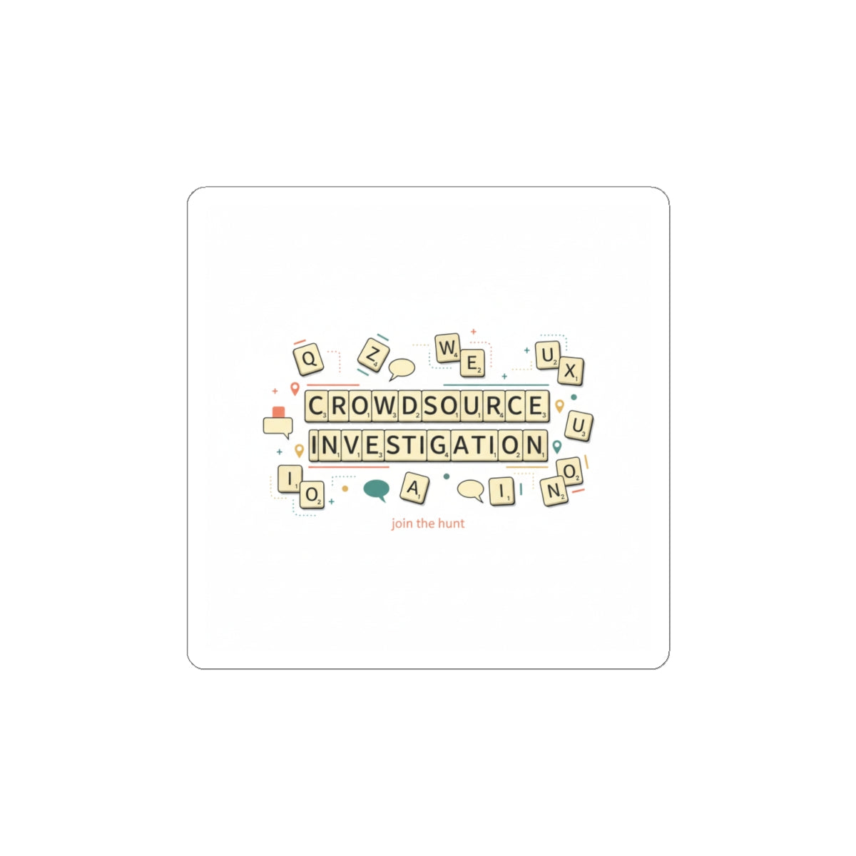 Crowdsource Investigation Sticker | Gaming Pixel UI, indie streamer meme