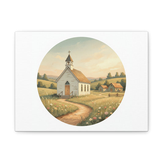 Country Church Matte Canvas, Stretched, 1.25"