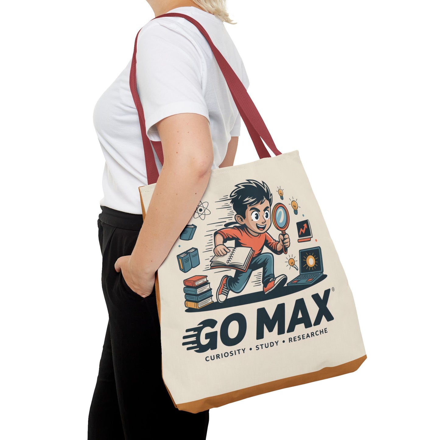 Go Max Study Tote Bag — Curiosity, Research & Learning Canvas Tote