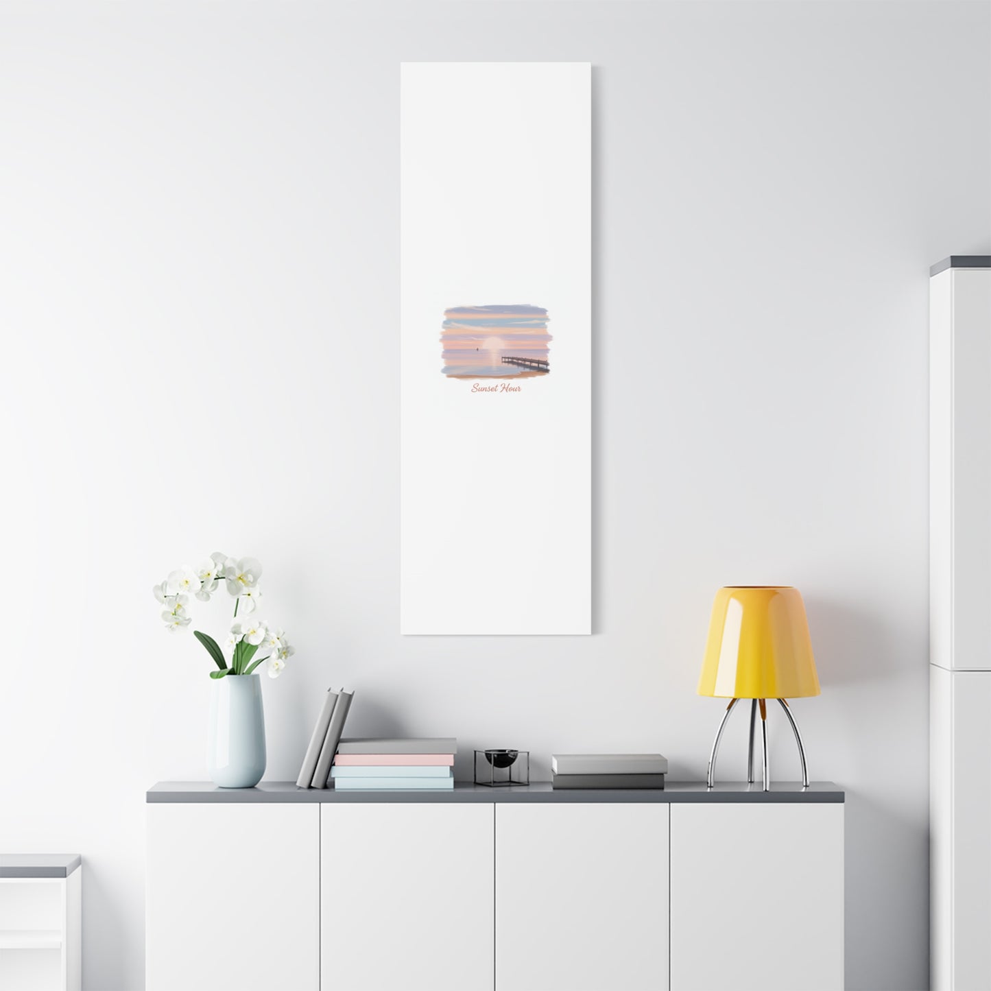 Sunset Hour Canvas, Matte Stretched 1.25" | Minimal Luxe Gold Accent