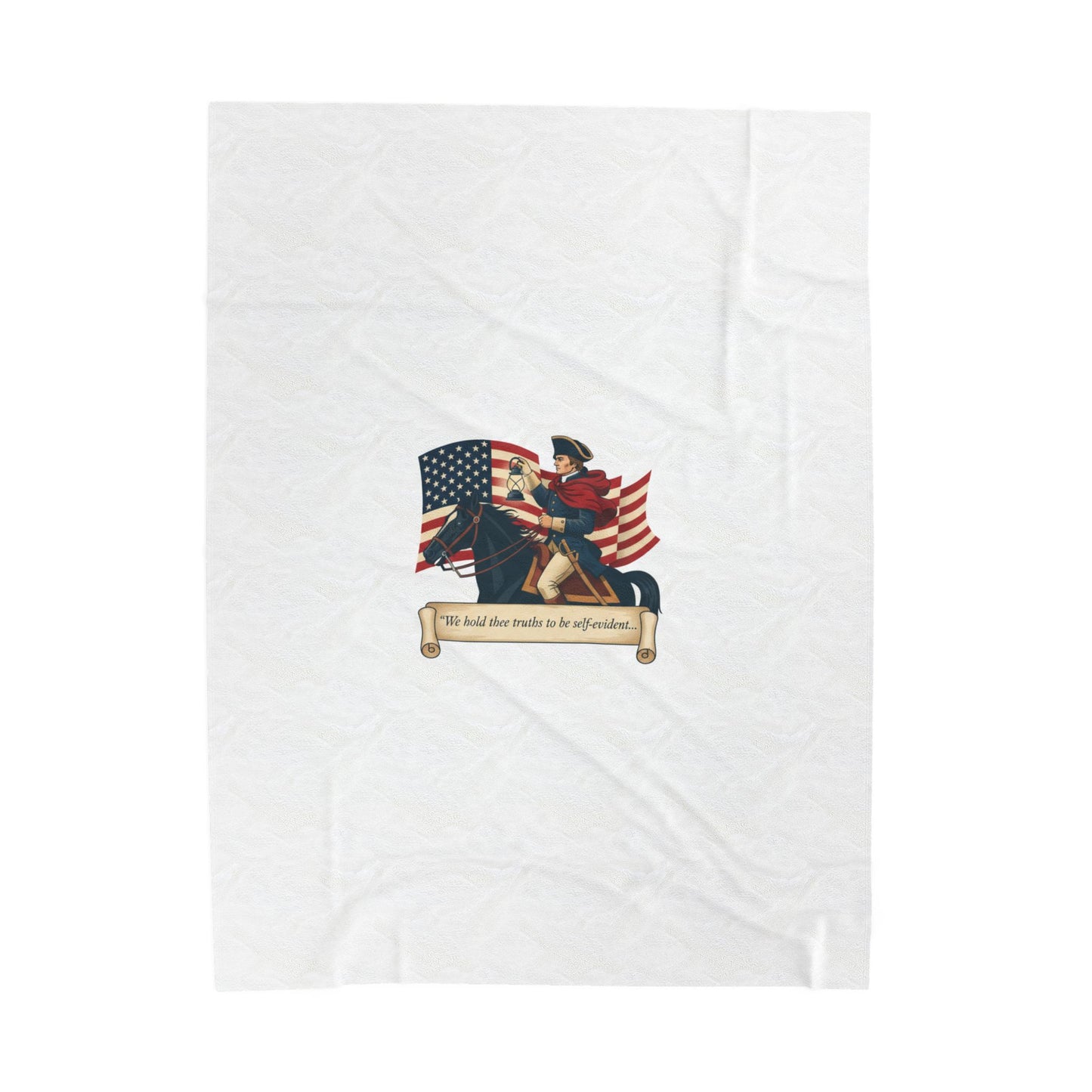 Patriotic Rider Illustration Velveteen Plush Blanket | nature vibes, minimal
