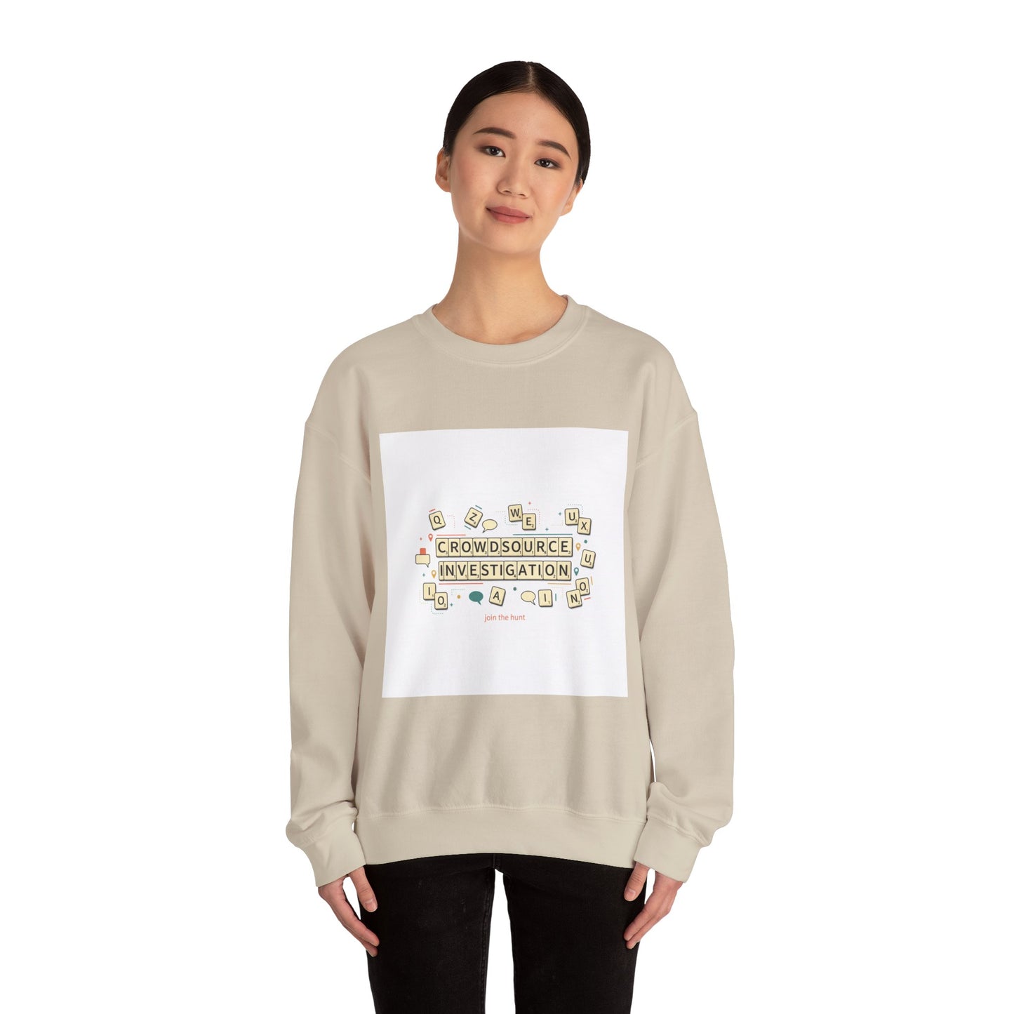Crowdsource Investigation Crewneck Sweatshirt | pixel art gamer hoodie, indie RPG meme