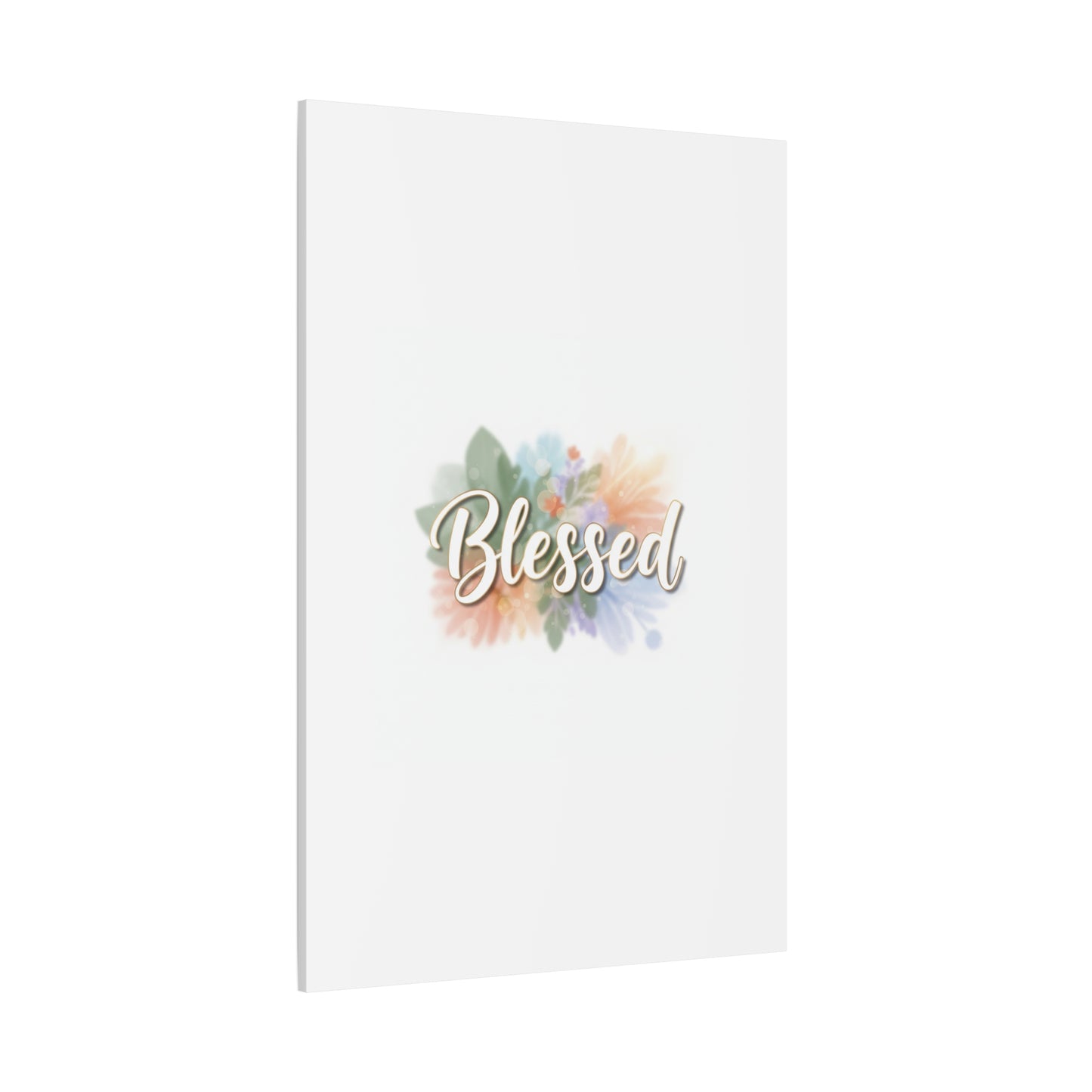 Blessed Floral Script Canvas