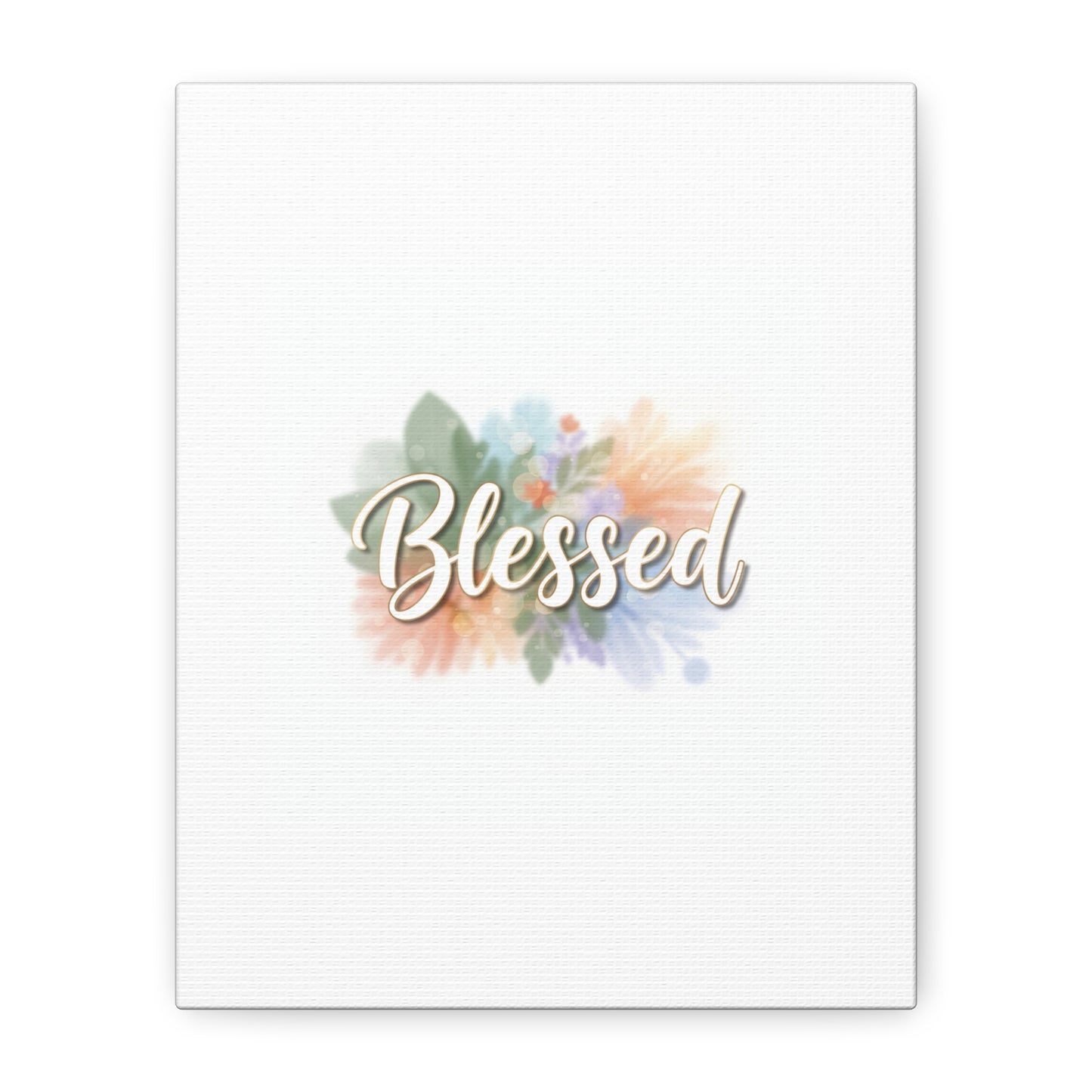 Blessed Floral Script Canvas
