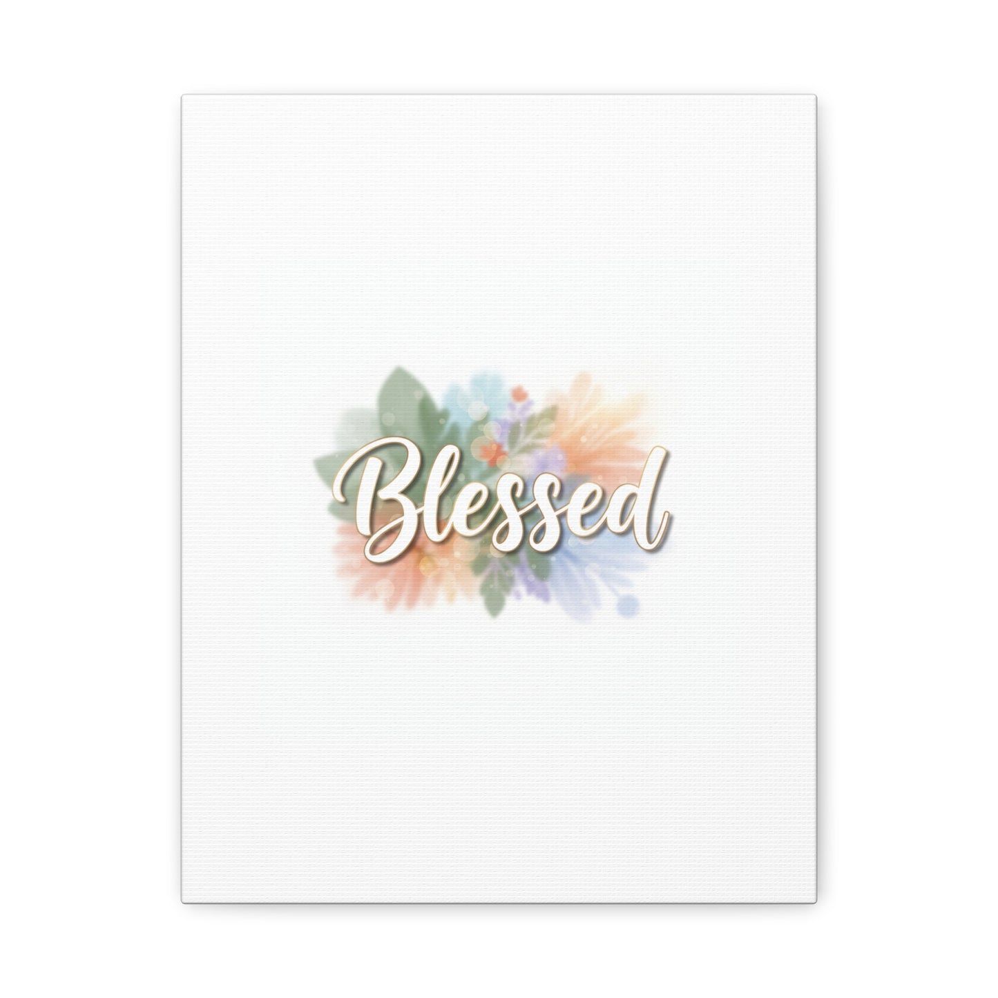 Blessed Floral Script Canvas