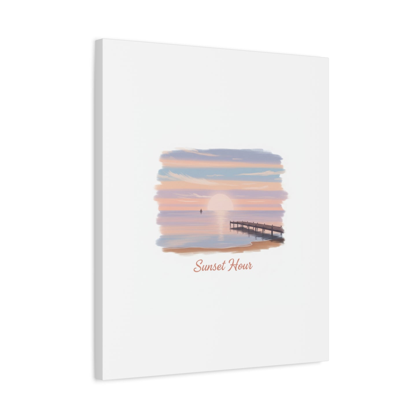 Sunset Hour Canvas, Matte Stretched 1.25" | Minimal Luxe Gold Accent