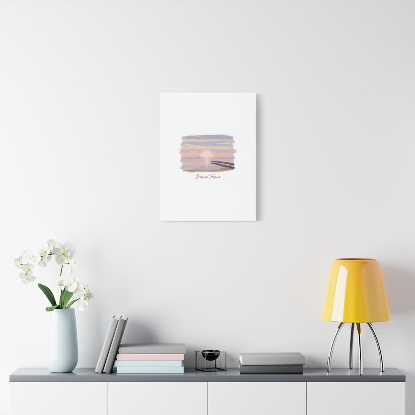 Sunset Hour Canvas, Matte Stretched 1.25" | Minimal Luxe Gold Accent