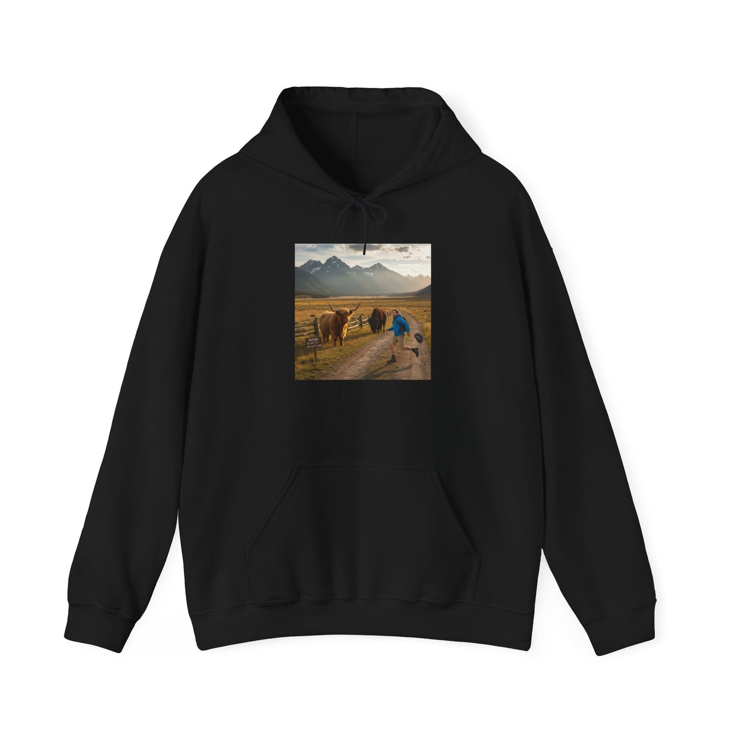 Chased by Buffalo Hoodie | friendly sarcasm design, soft humor