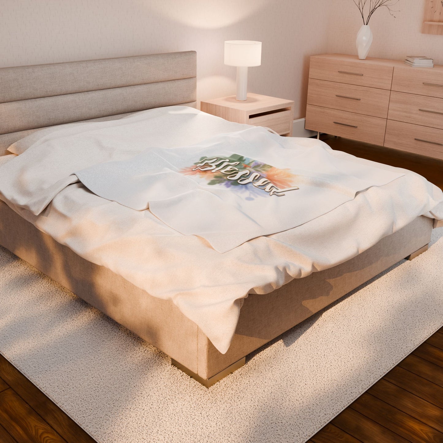 Blessed floral script Blanket