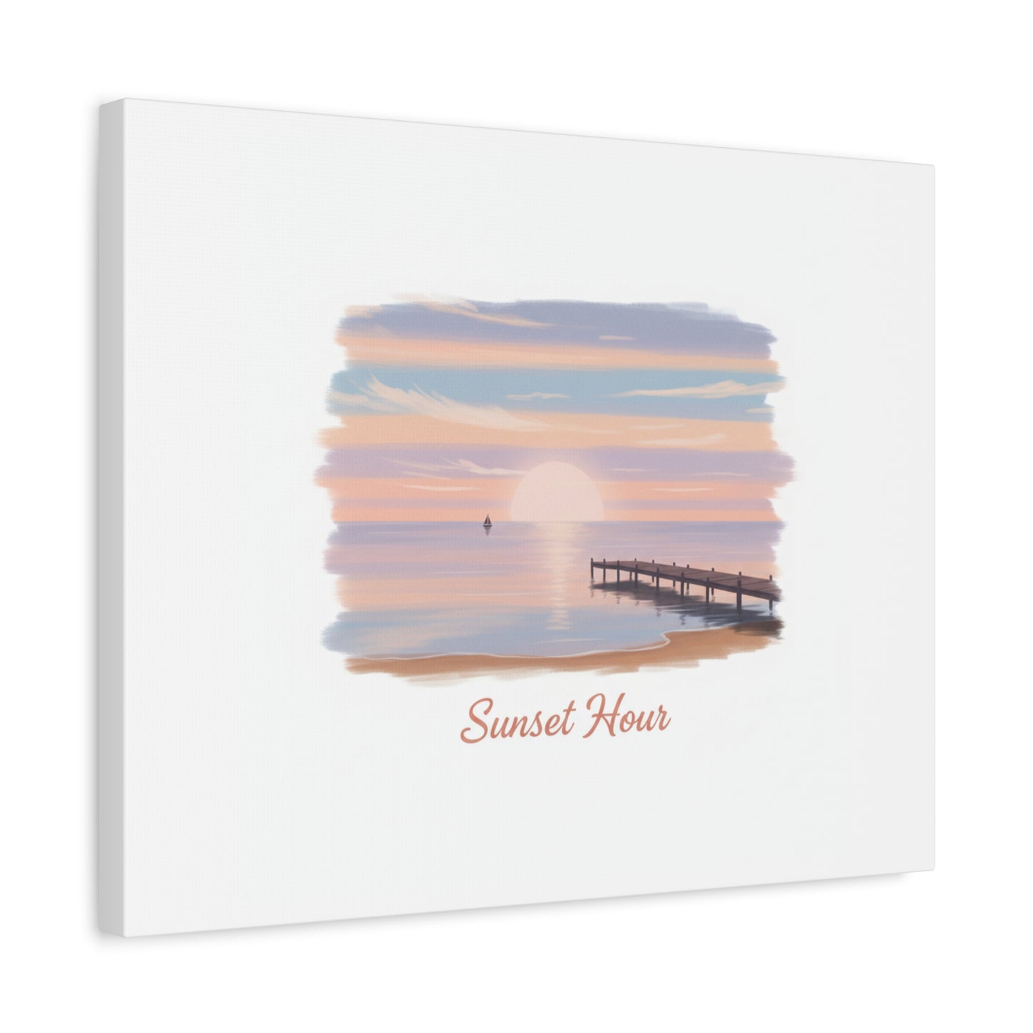Sunset Hour Canvas, Matte Stretched 1.25" | Minimal Luxe Gold Accent