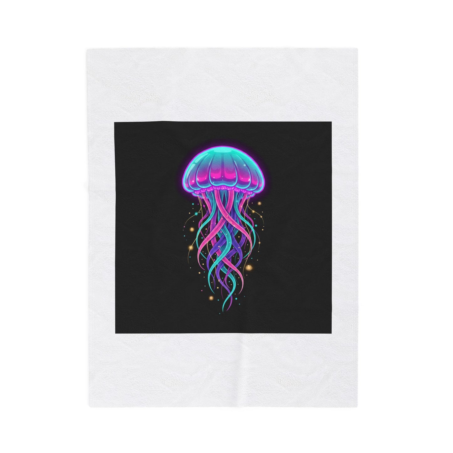 Neon Jellyfish Velveteen Blanket