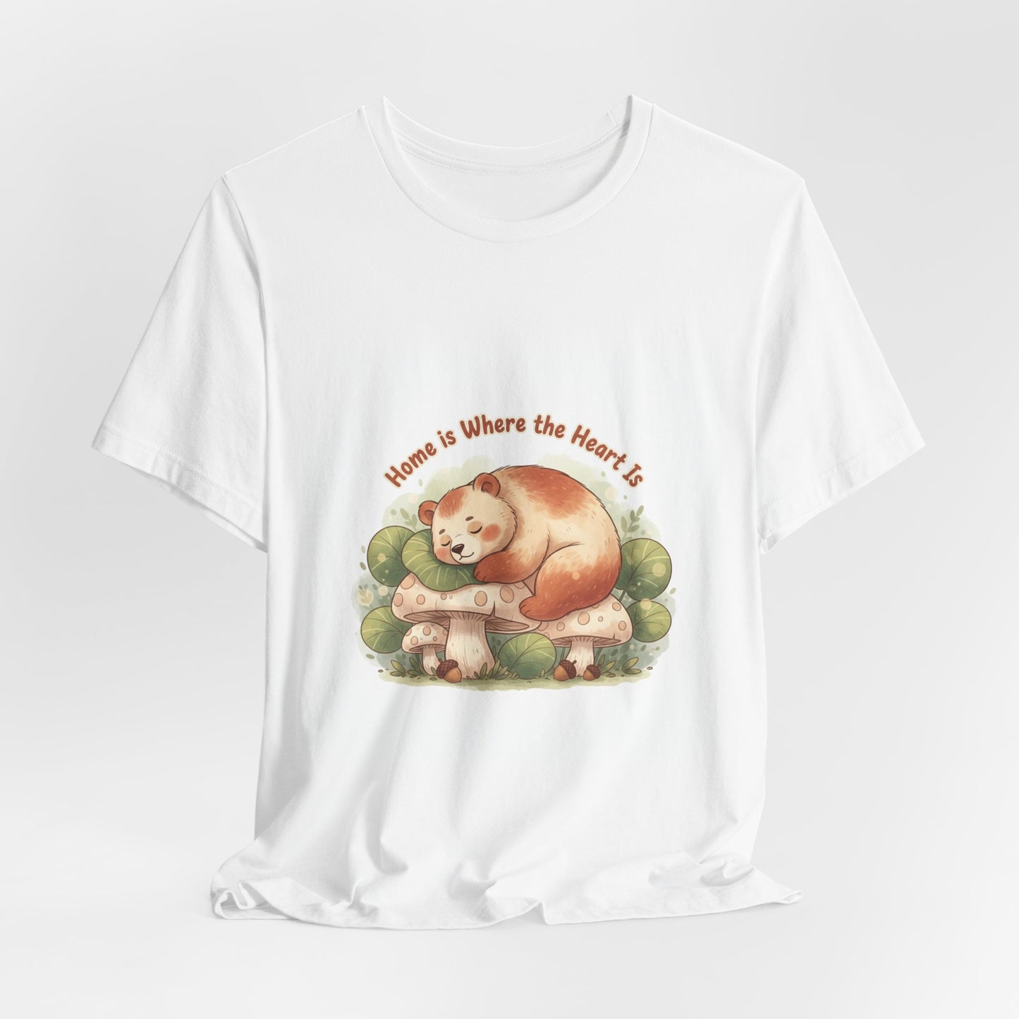 Cozy Sleeping Bear Illustration Tee | cute animal illustration, winter forest art