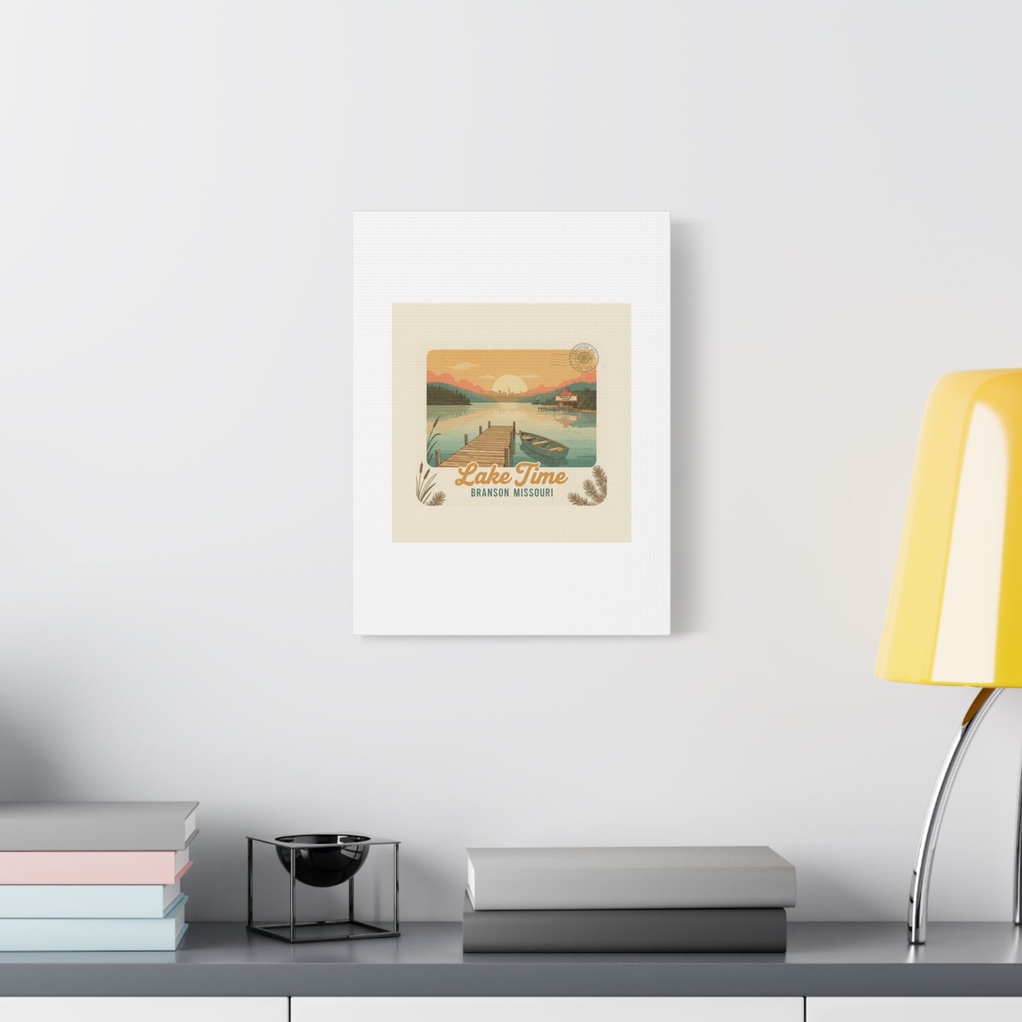 Vintage Postcard Canvas Lake Time Print
