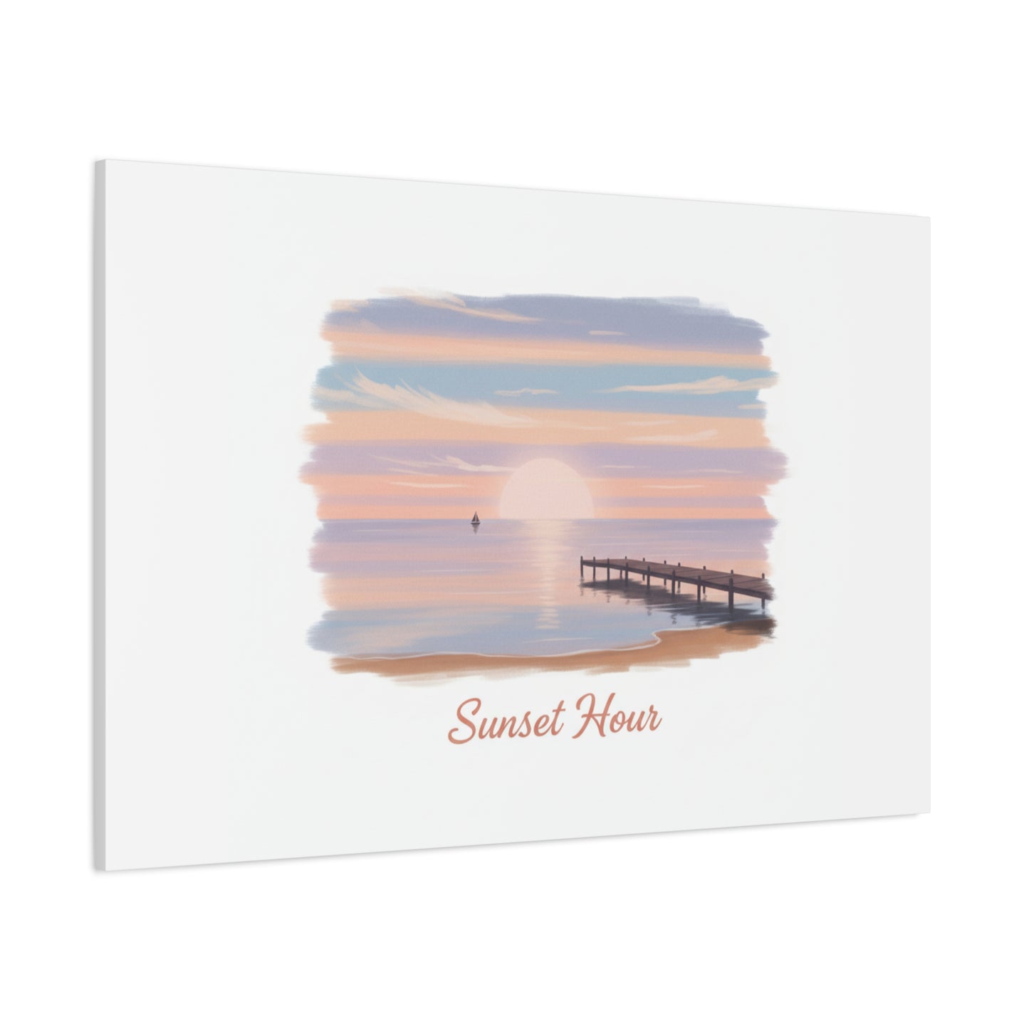 Sunset Hour Canvas, Matte Stretched 1.25" | Minimal Luxe Gold Accent