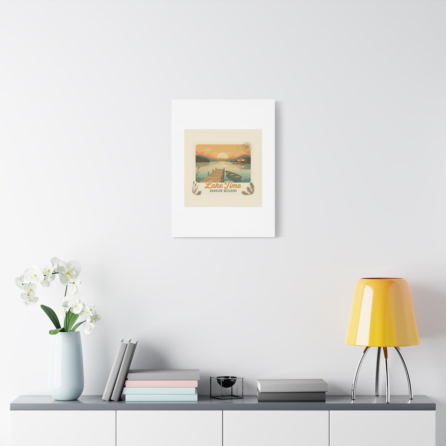 Vintage Postcard Canvas Lake Time Print