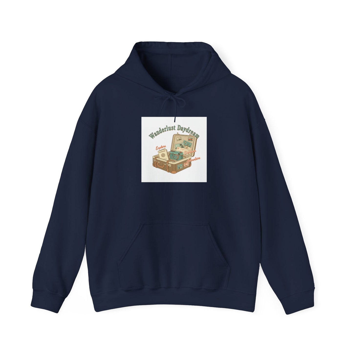 Wanderlust Postage Hoodie | vintage passport stamp, postcard travel vibes