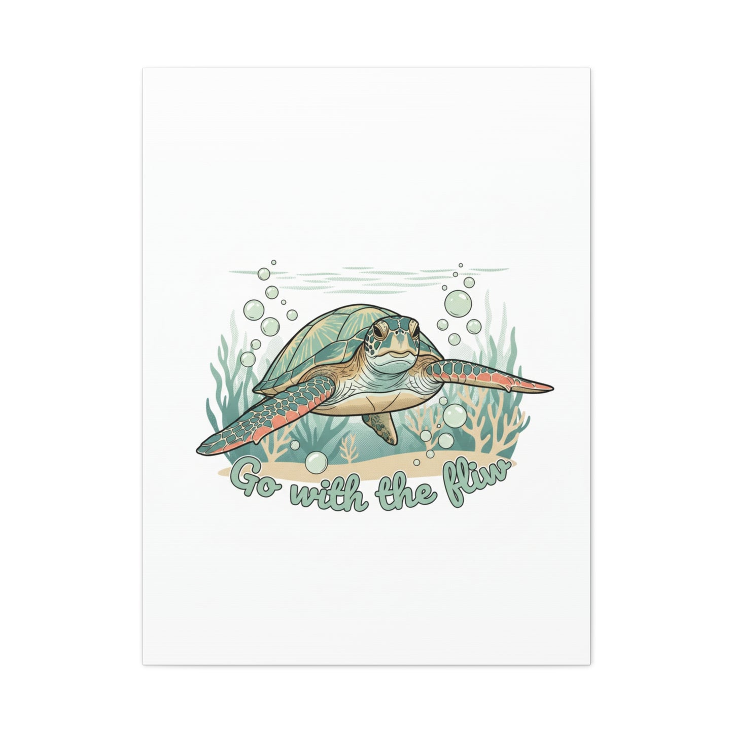 Go with the Flow Turtle Canvas