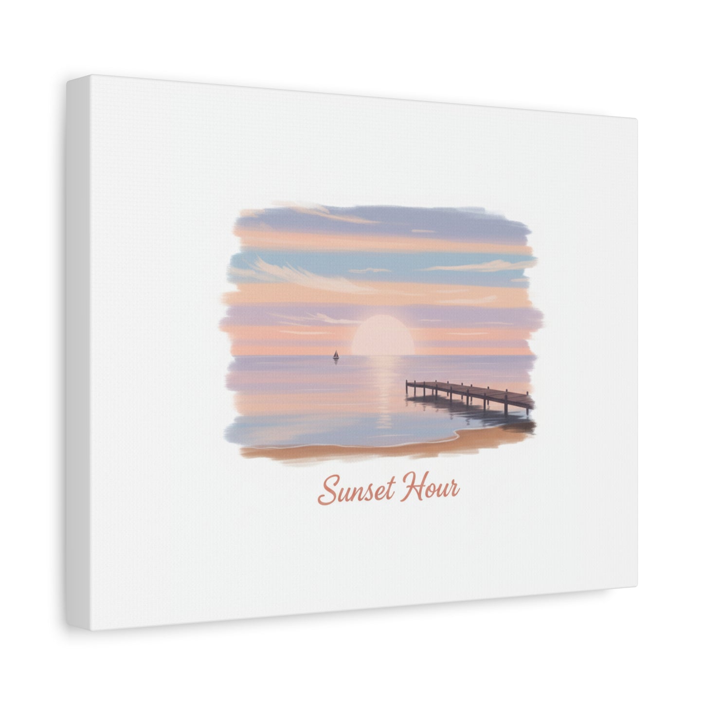 Sunset Hour Canvas, Matte Stretched 1.25" | Minimal Luxe Gold Accent