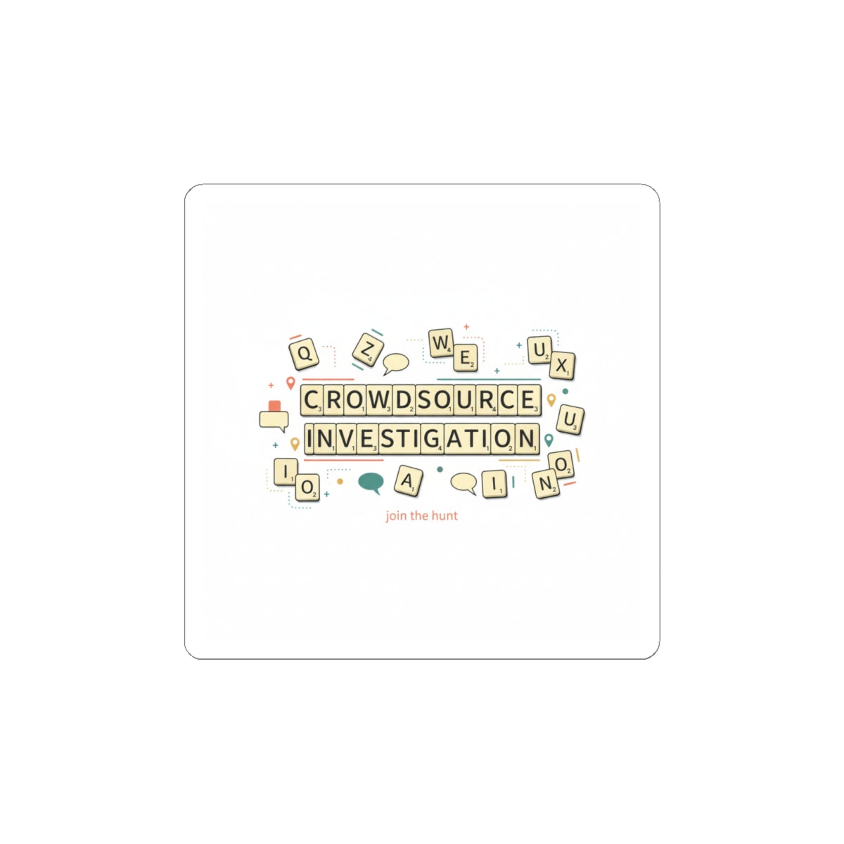 Crowdsource Investigation Sticker | Gaming Pixel UI, indie streamer meme