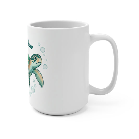 Go With the Flow Sea Turtle Mug — 15oz Ceramic Coffee Cup