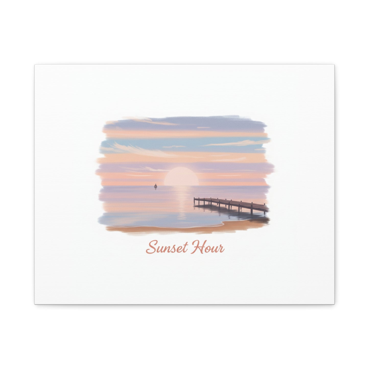 Sunset Hour Canvas, Matte Stretched 1.25" | Minimal Luxe Gold Accent