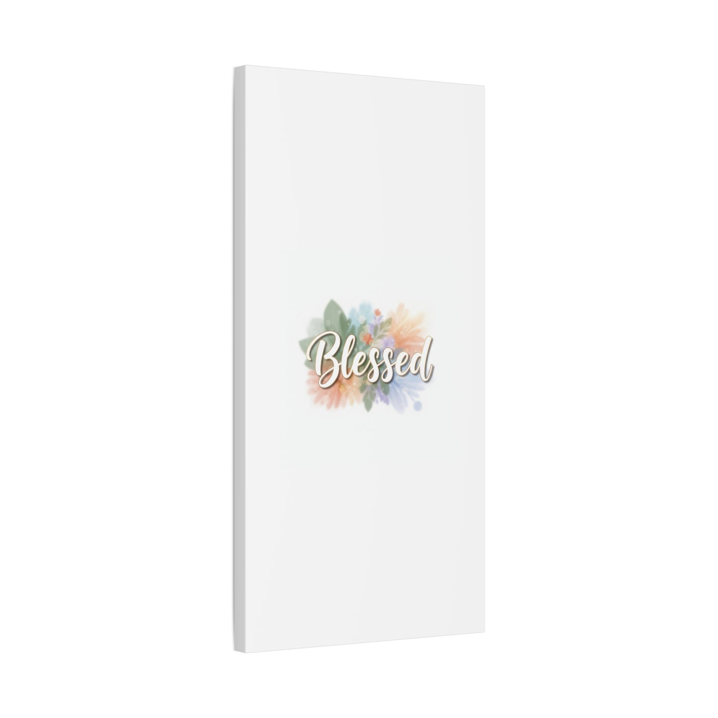 Blessed Floral Script Canvas