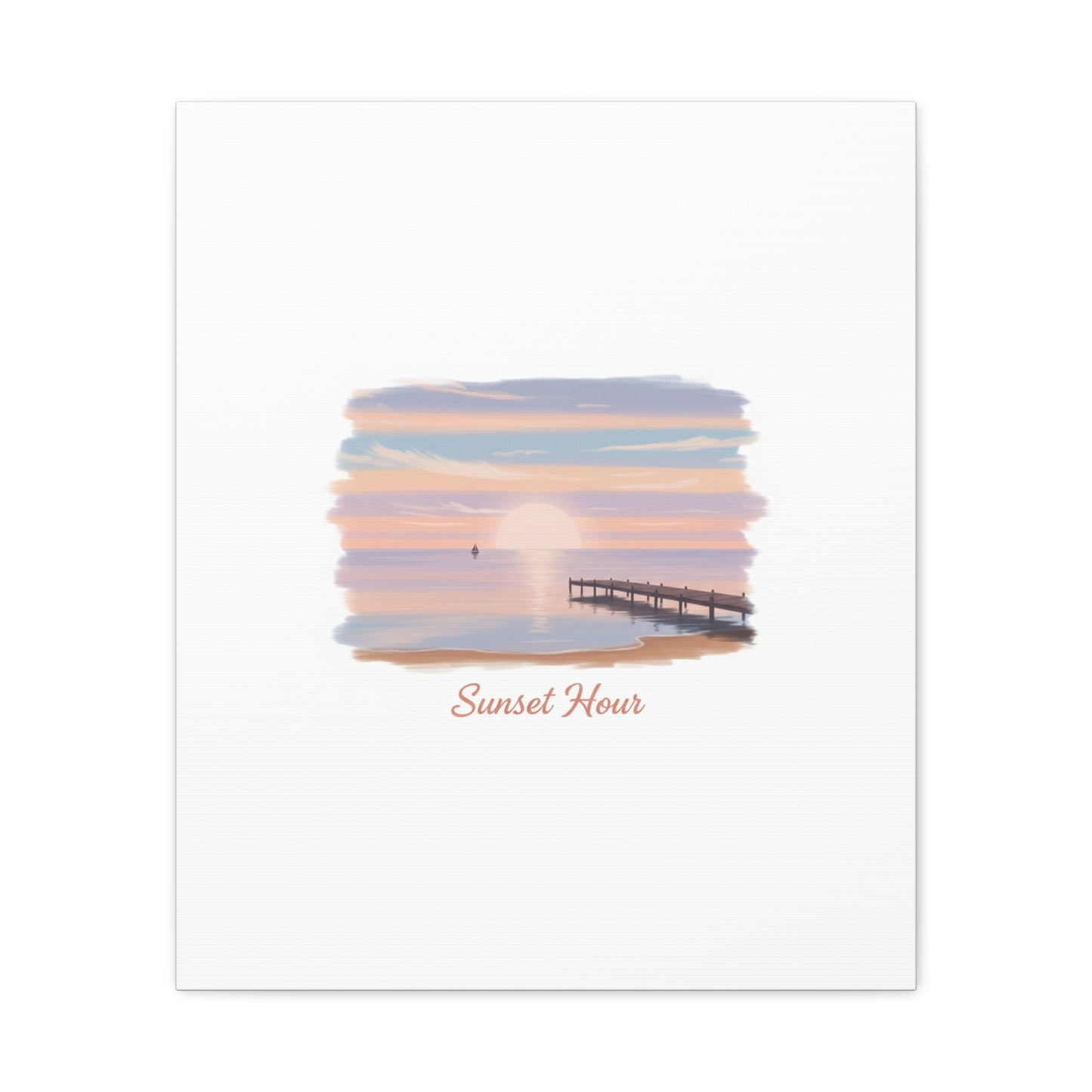 Sunset Hour Canvas, Matte Stretched 1.25" | Minimal Luxe Gold Accent