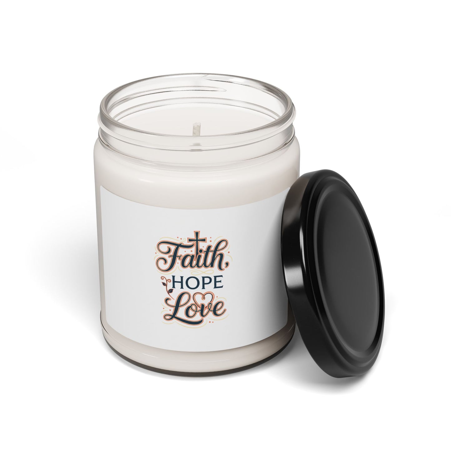 Faith Hope Love- Candle, Scented Soy Jar