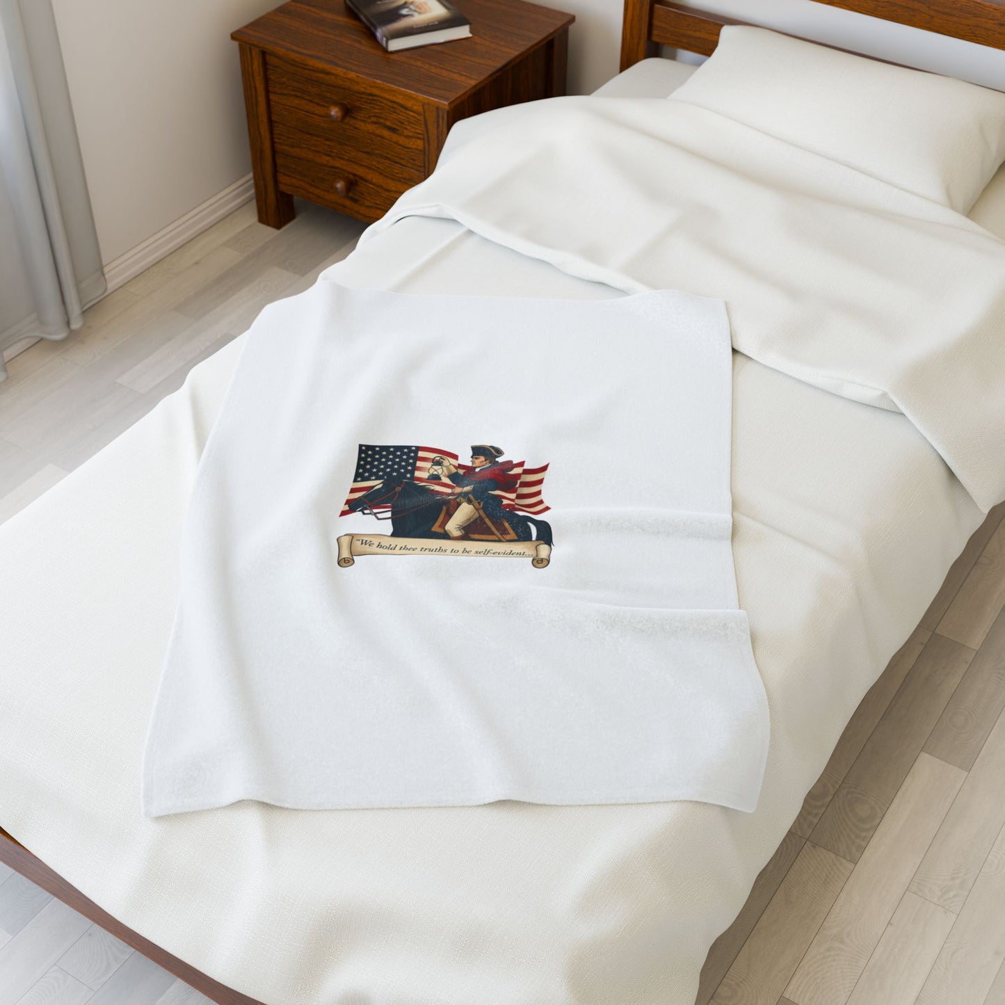Patriotic Rider Illustration Velveteen Plush Blanket | nature vibes, minimal