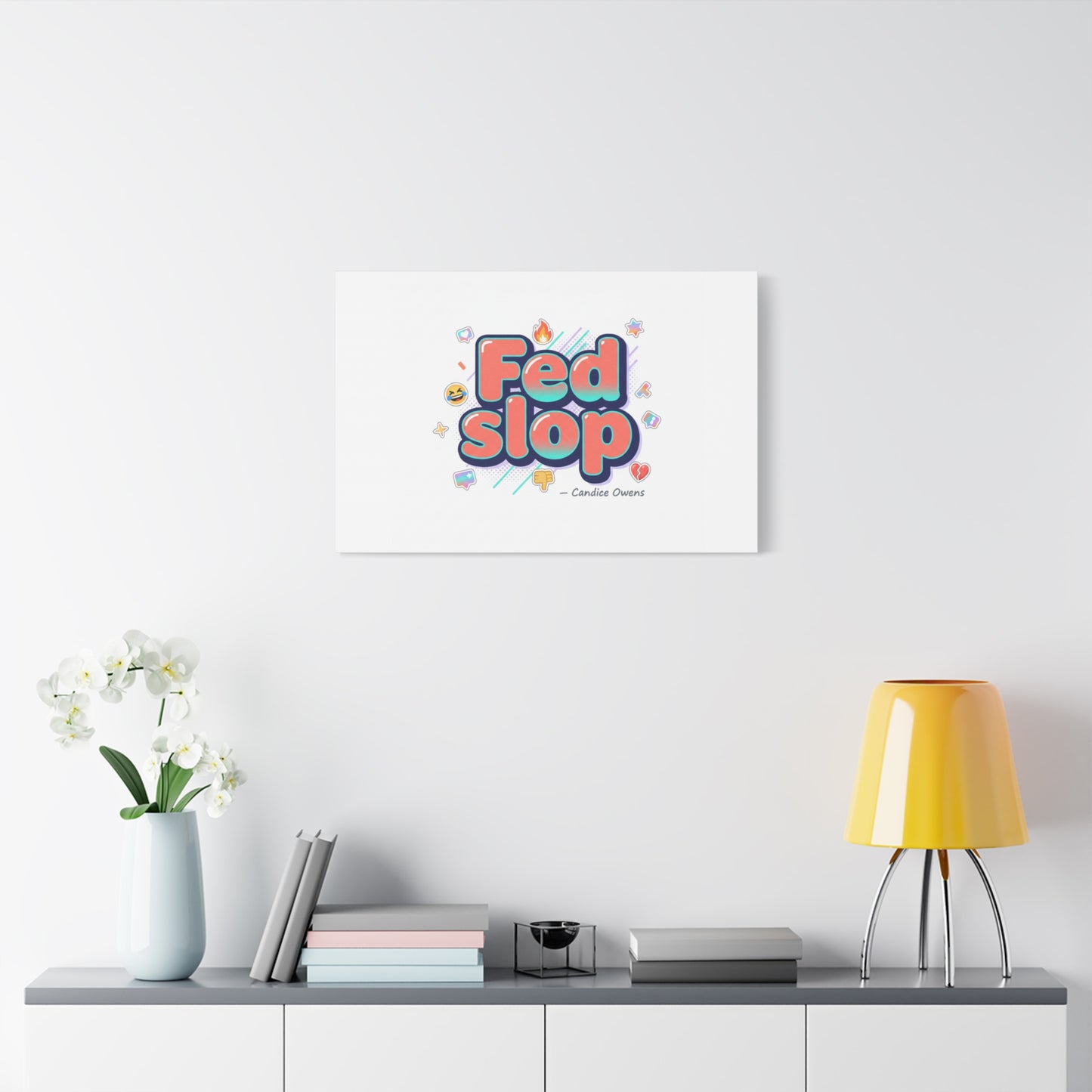 Fed Slop Canvas, Stretched Matte Print | Gen-Z Slang, Meme Text