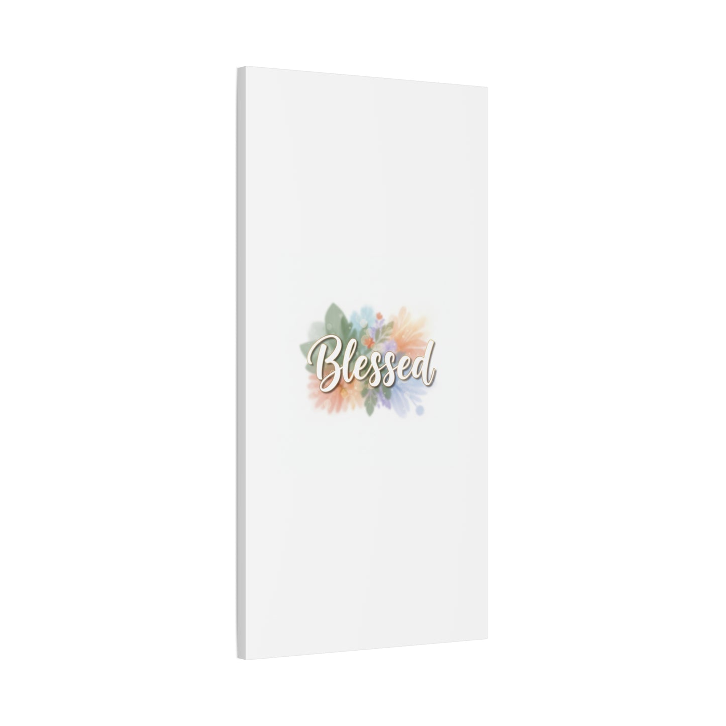 Blessed Floral Script Canvas